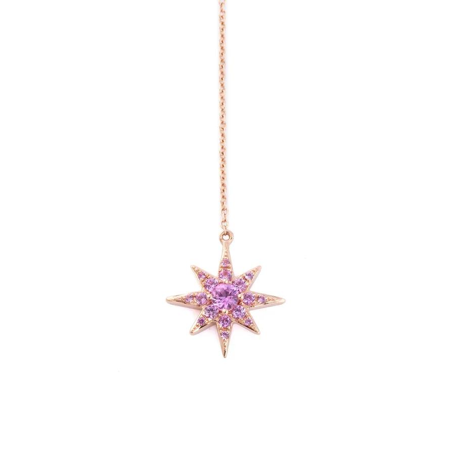 Brand New ( Rank N ) Mira Souhait 18K Lab-Grown Pink Sapphire Necklace 18K Rose Gold - 3
