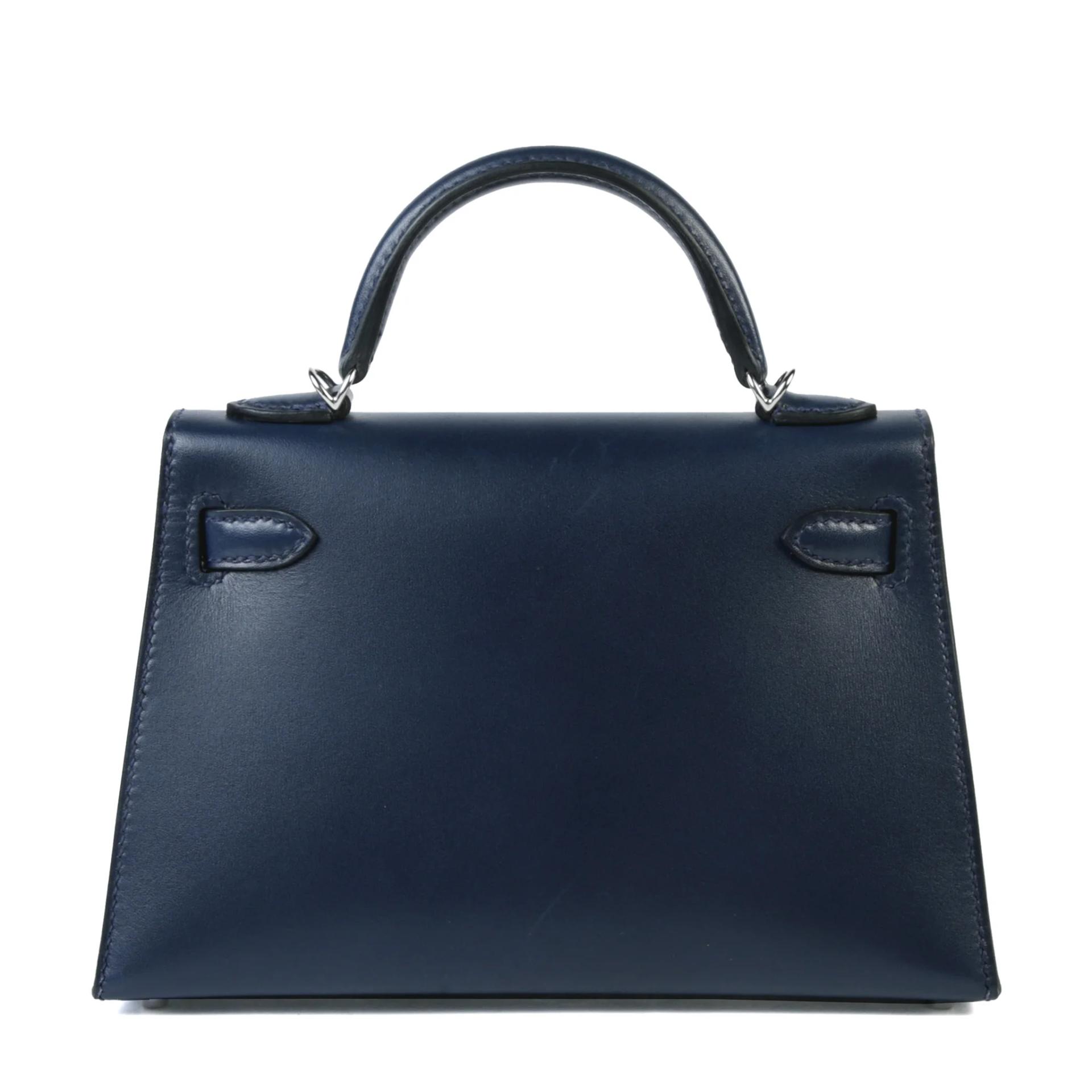 Very Good ( Rank A) HERMÈS Limited Edition Mini Kelly II Cloute Studded Bleu Abysse (7K) Box-calf Palladium hardware K (2025) - 2