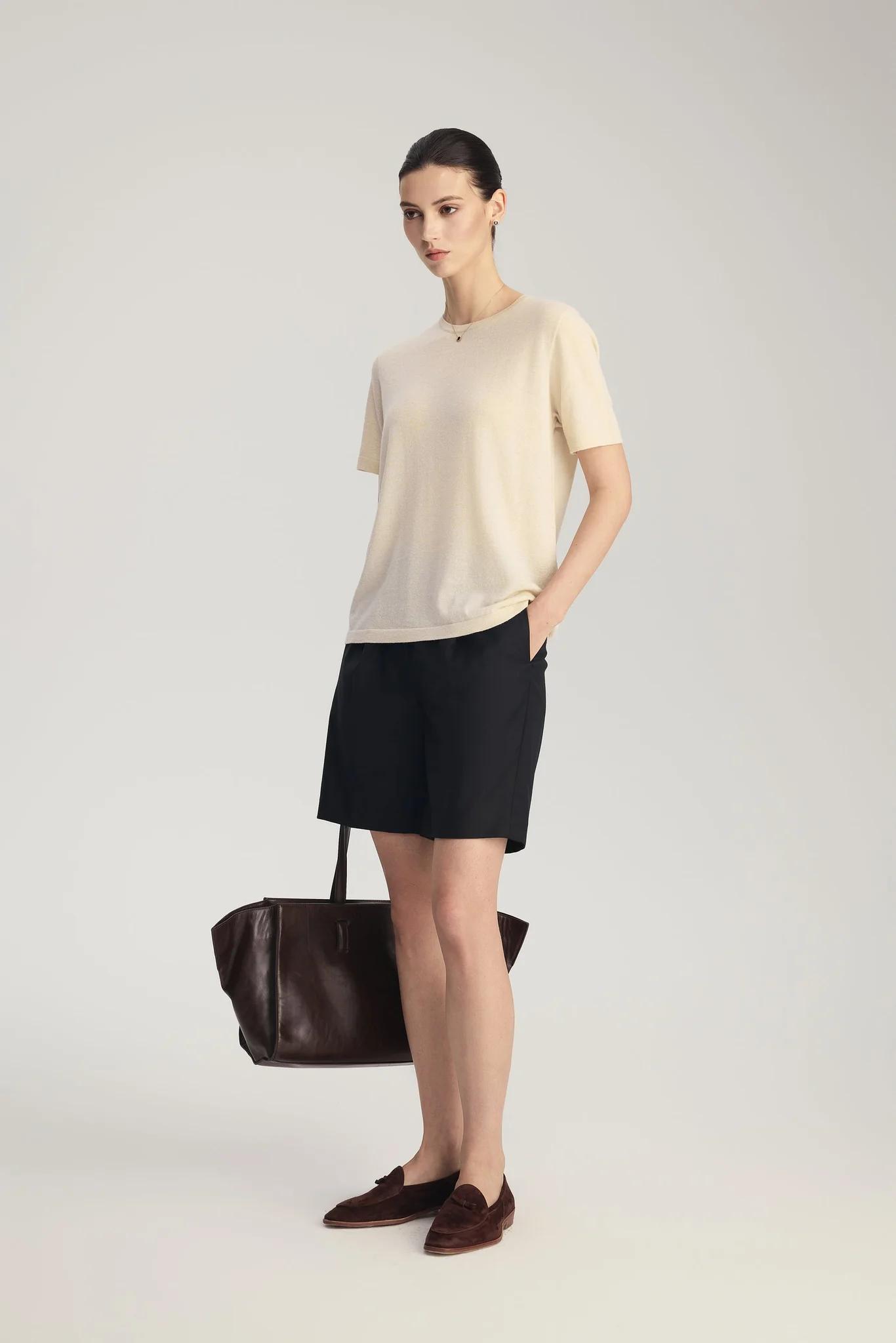 Brand New ( Rank N ) Mira Metallic Wool Short-Sleeve Knit Top (EU 36) - 4