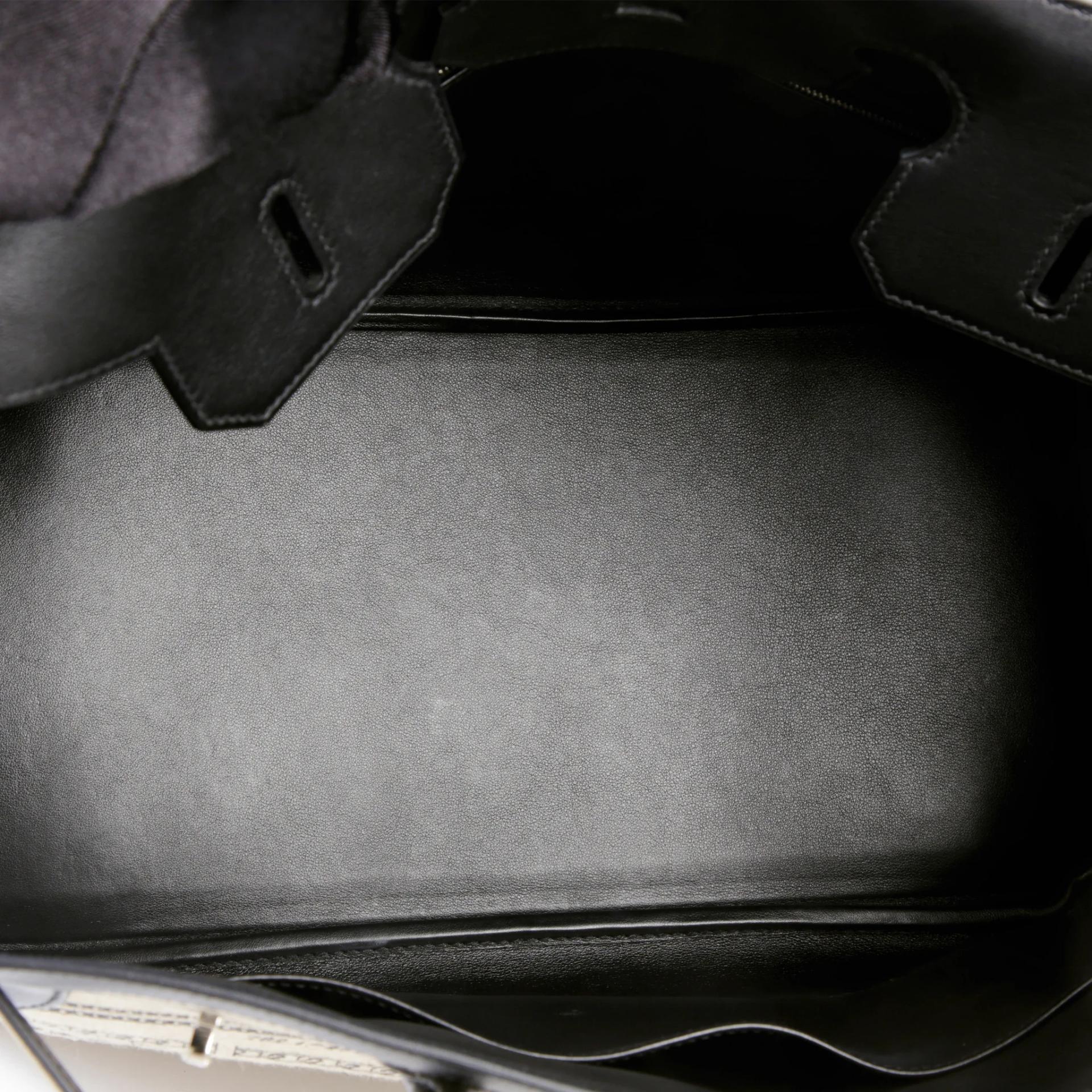 Excellent ( Rank SA ) HERMÈS Limited Edition Birkin 35 De Camp Dechainee Noir (89) Swift Toile Camp canvas Palladium hardware C (2018) - 10