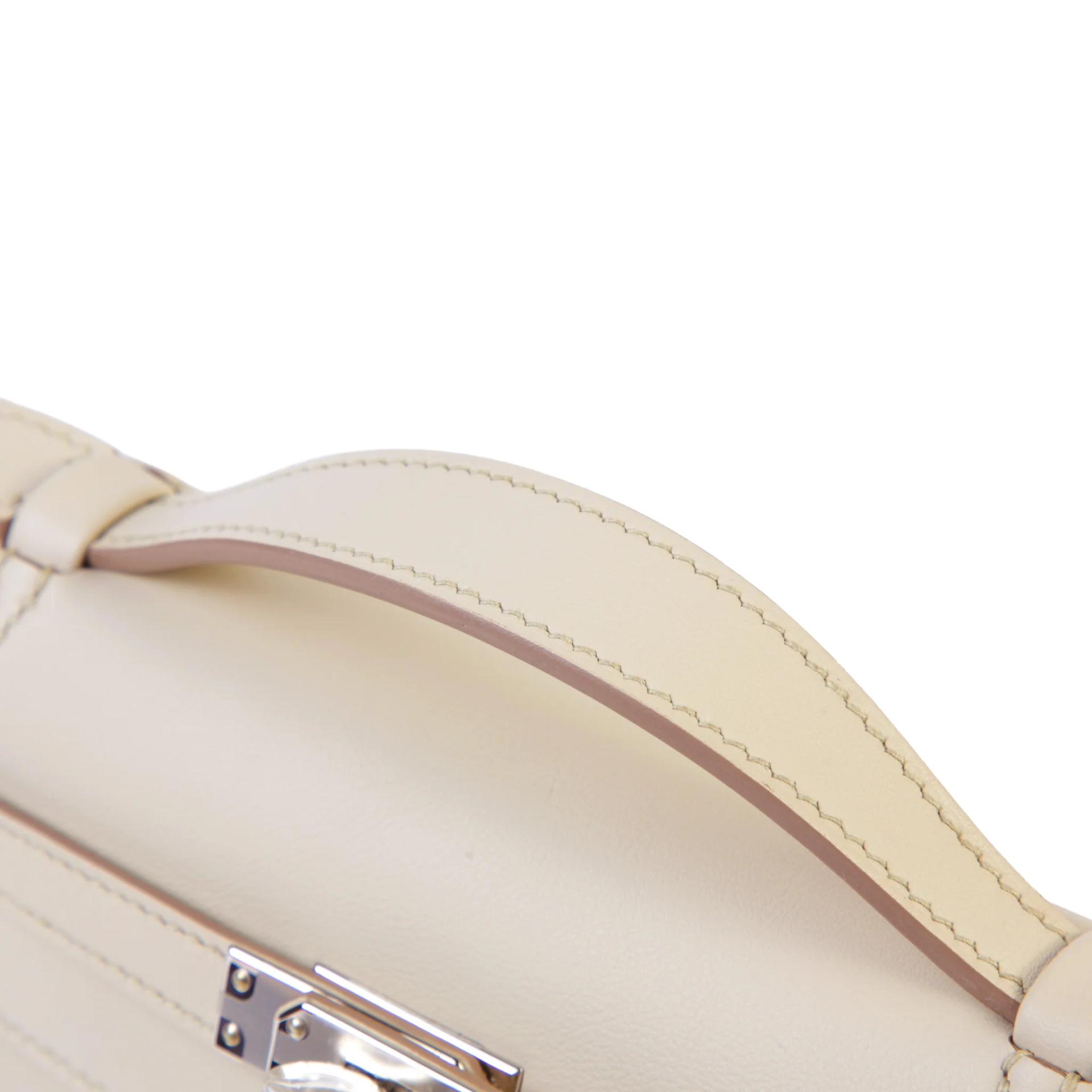 Brand New ( Rank N ) HERMÈS Special Order Kelly Pochette HSS Beton (8L) Lime (9R) Swift Palladium hardware K (2025) - 3