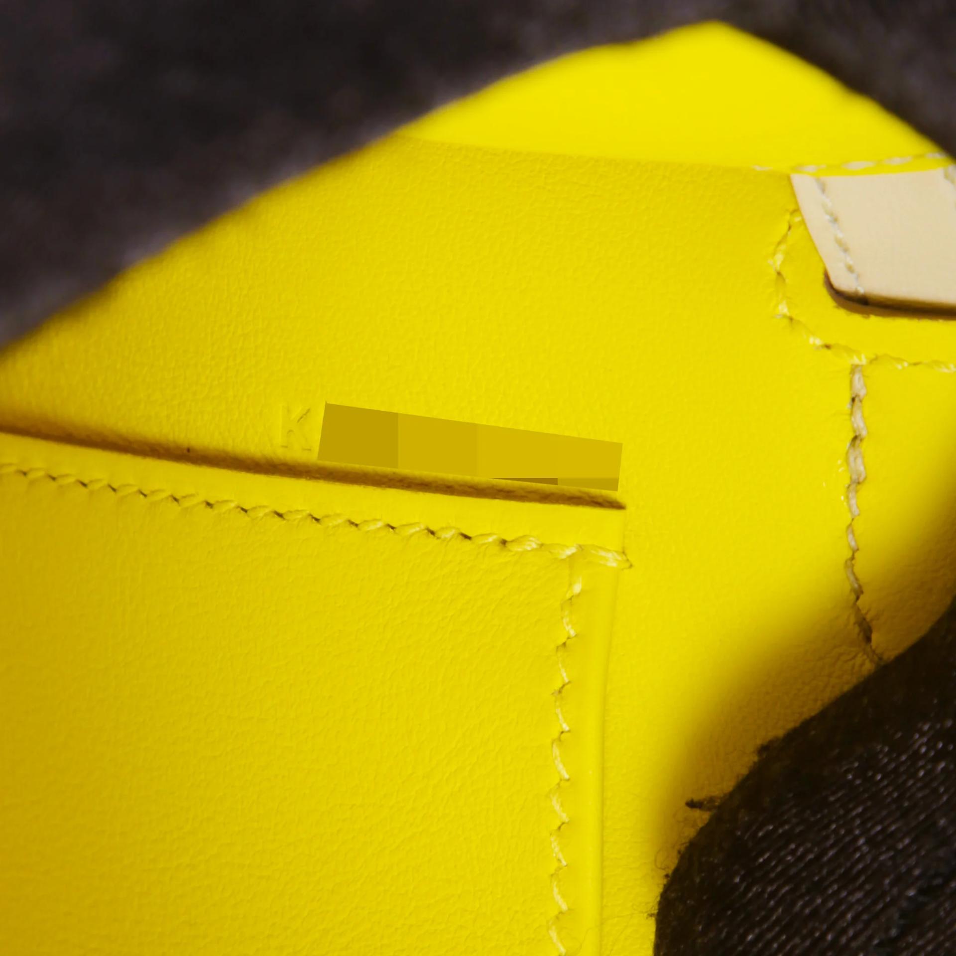 Brand New ( Rank N ) HERMÈS Special Order Kelly Pochette HSS Beton (8L) Lime (9R) Swift Palladium hardware K (2025) - 14