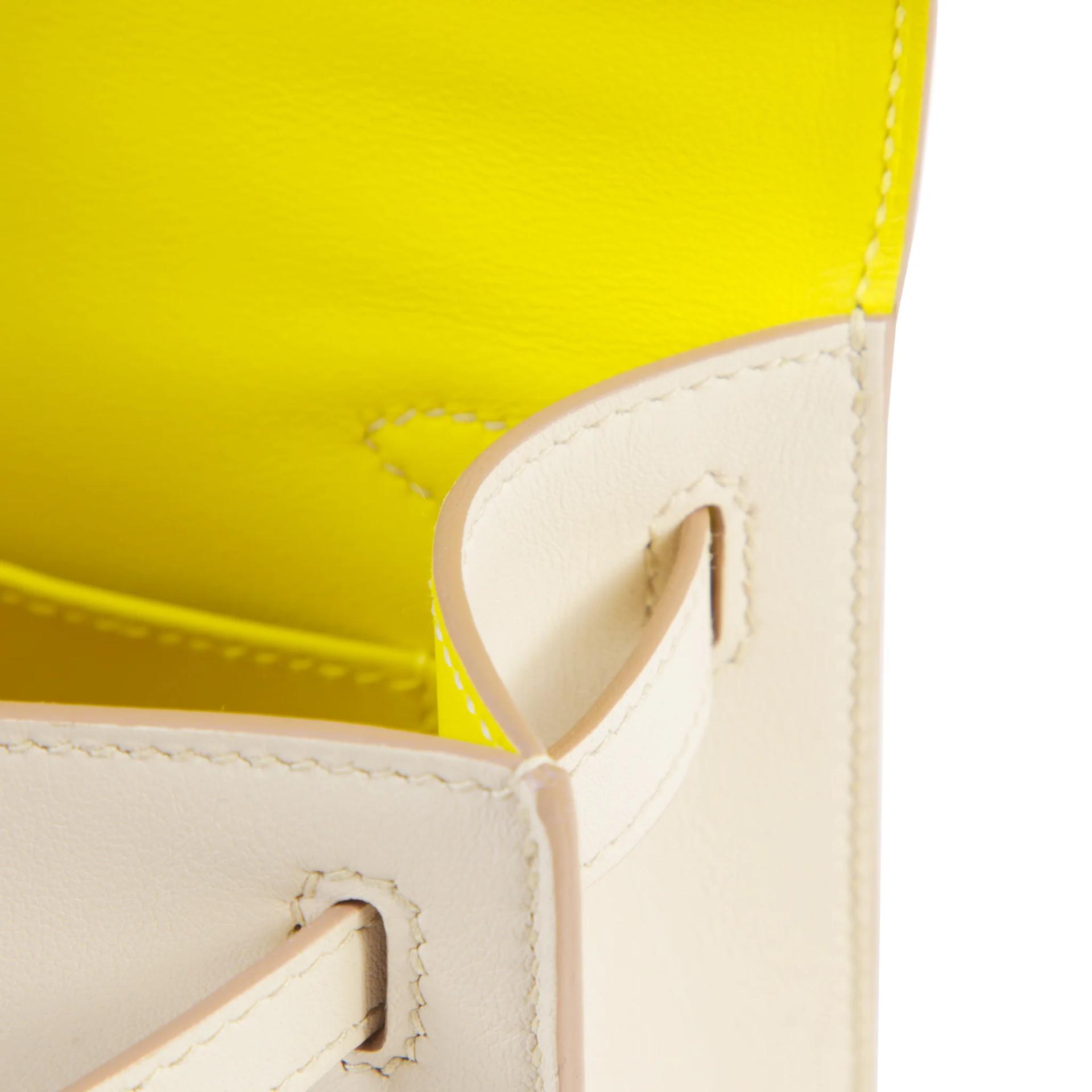 Brand New ( Rank N ) HERMÈS Special Order Kelly Pochette HSS Beton (8L) Lime (9R) Swift Palladium hardware K (2025) - 12