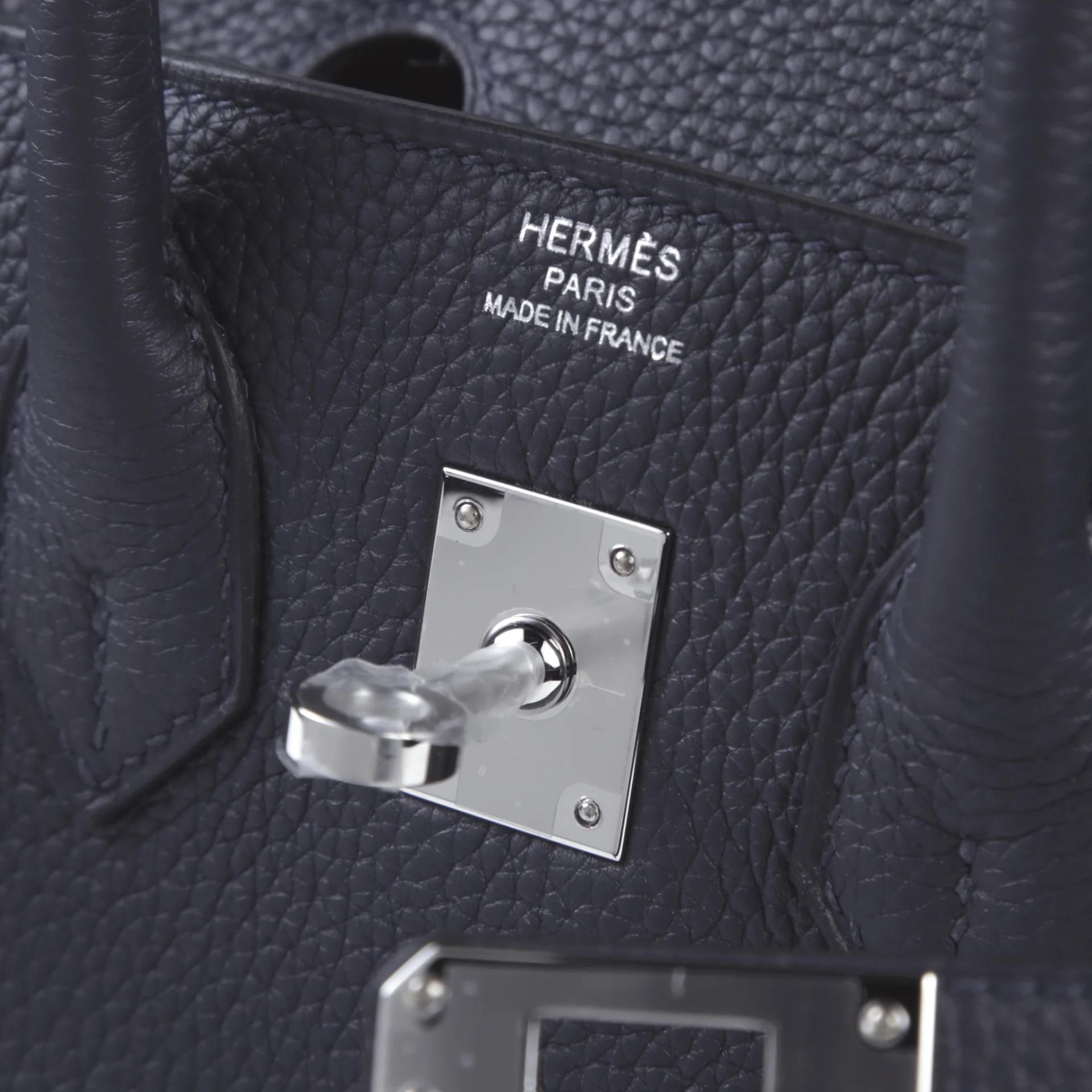 Brand New ( Rank N ) HERMÈS Birkin 25 Bleu Nuit (2Z) Togo Palladium hardware G (2026) - 9