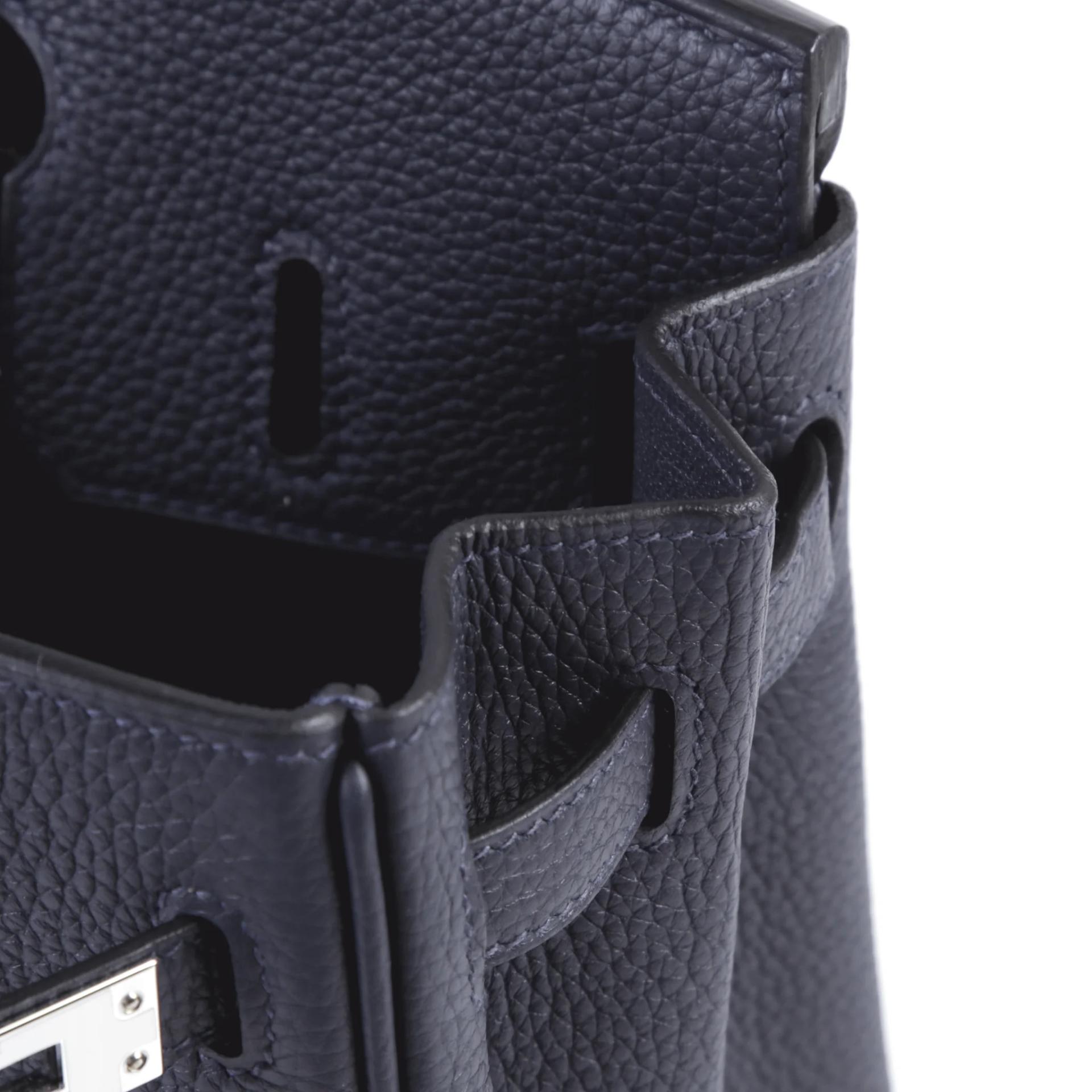 Brand New ( Rank N ) HERMÈS Birkin 25 Bleu Nuit (2Z) Togo Palladium hardware G (2026) - 11