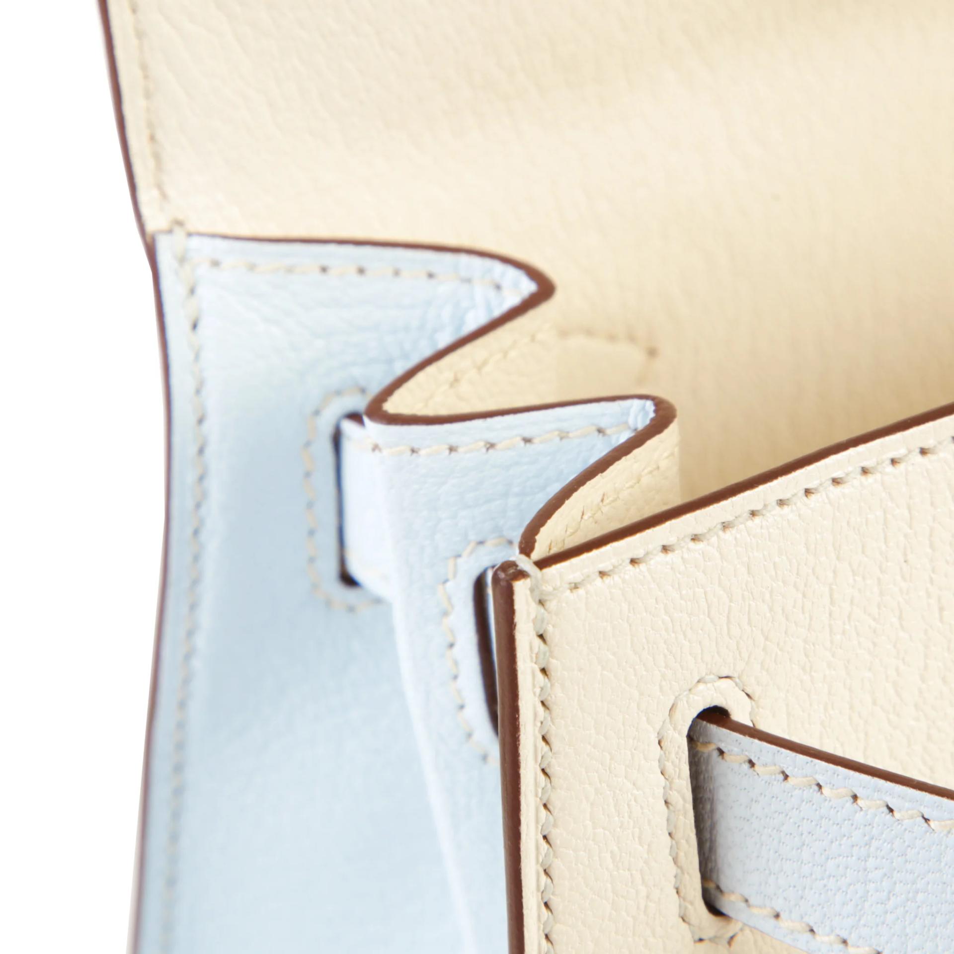 Unused ( Rank NS ) HERMÈS Special Order Kelly 28 Sellier HSS Nata (I2) Bleu Brume (T0) Chevre Permabrass hardware B (2023) - 12