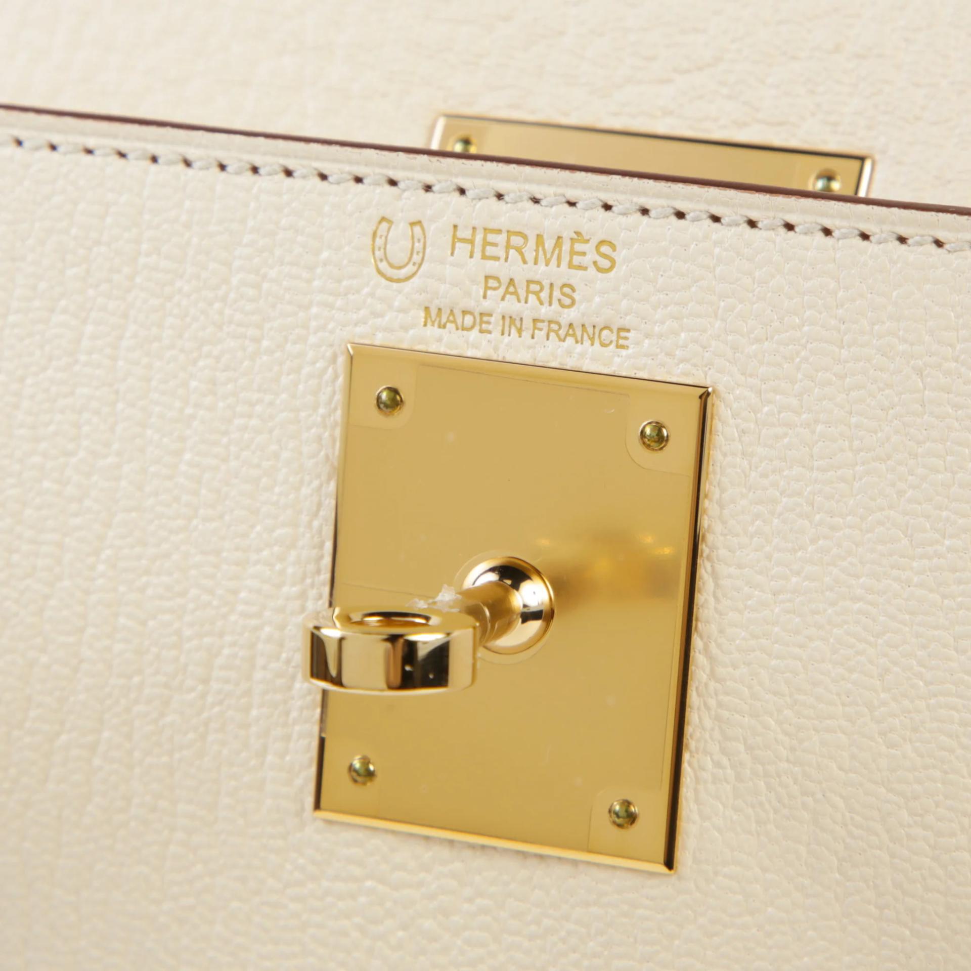 Unused ( Rank NS ) HERMÈS Special Order Kelly 28 Sellier HSS Nata (I2) Bleu Brume (T0) Chevre Permabrass hardware B (2023) - 9