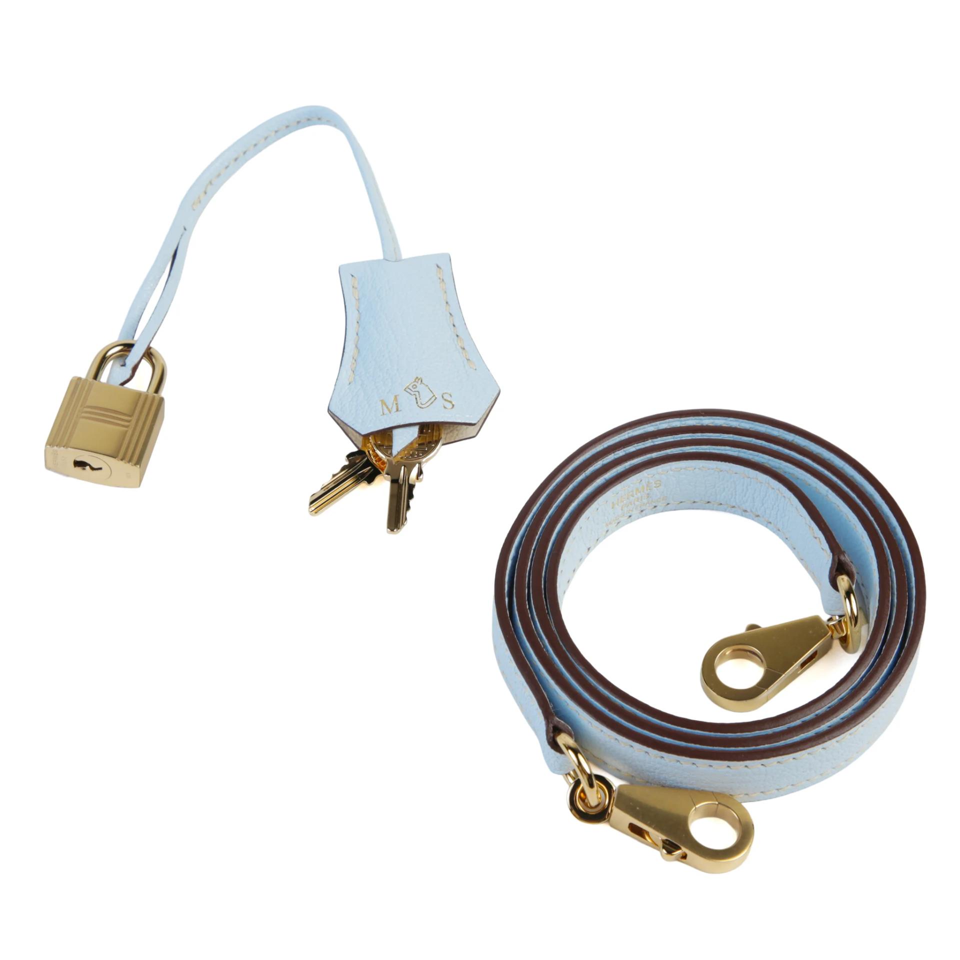 Unused ( Rank NS ) HERMÈS Special Order Kelly 28 Sellier HSS Nata (I2) Bleu Brume (T0) Chevre Permabrass hardware B (2023) - 14