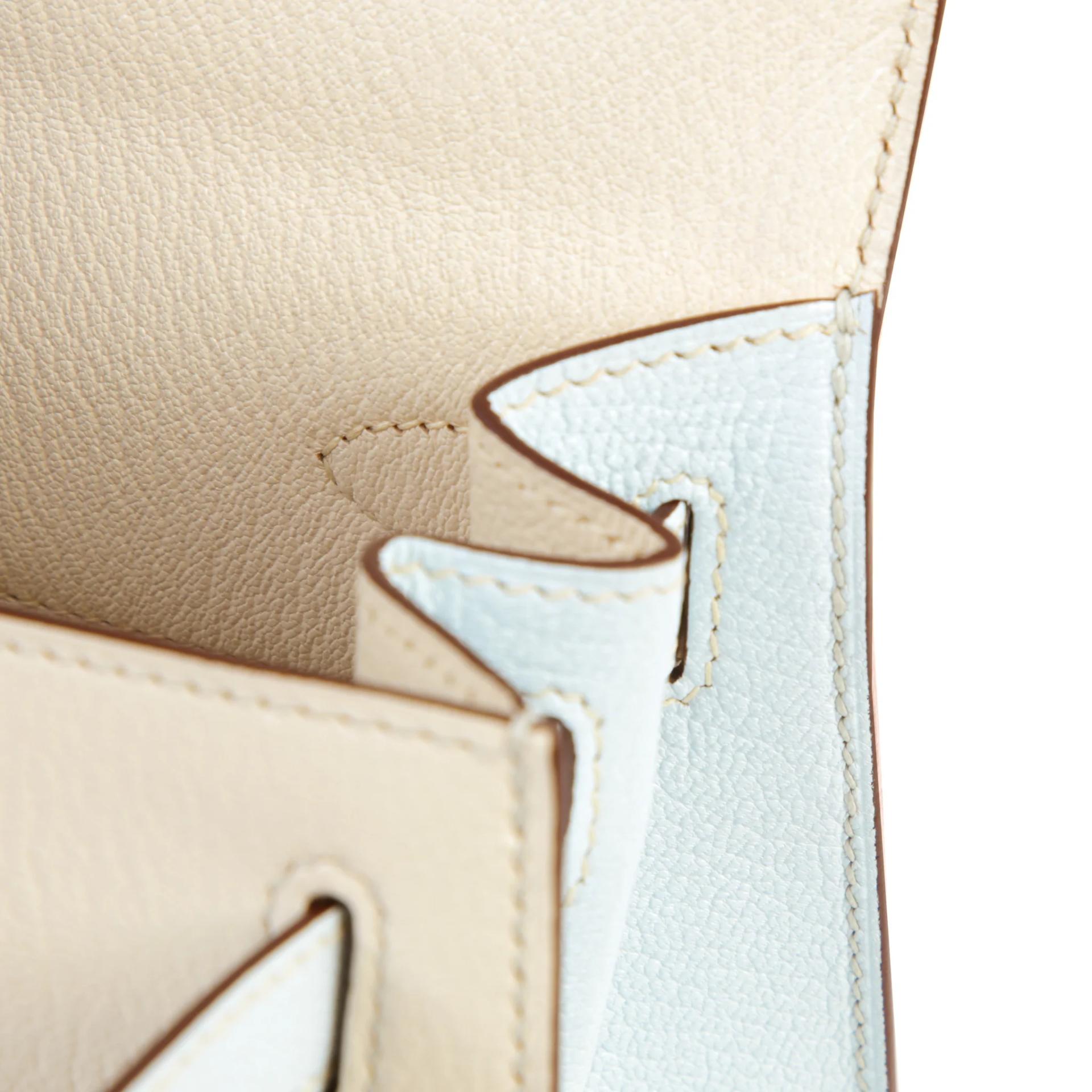 Unused ( Rank NS ) HERMÈS Special Order Kelly 28 Sellier HSS Nata (I2) Bleu Brume (T0) Chevre Permabrass hardware B (2023) - 11
