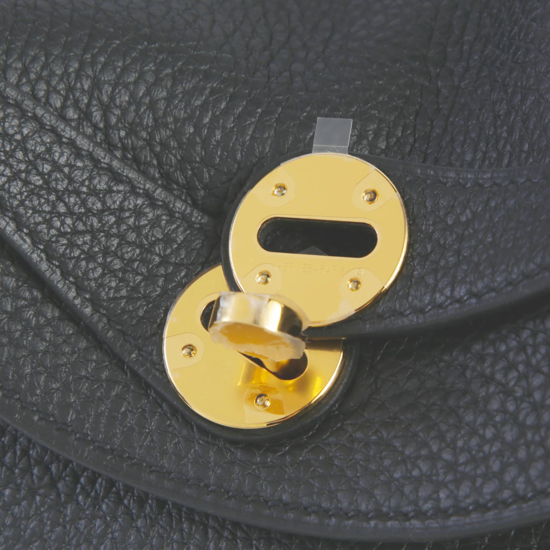 Unused ( Rank NS ) HERMÈS Lindy 26 Touch Noir (89) Clemence Matte Porosus Crocodile Gold hardware U (2022) - 8