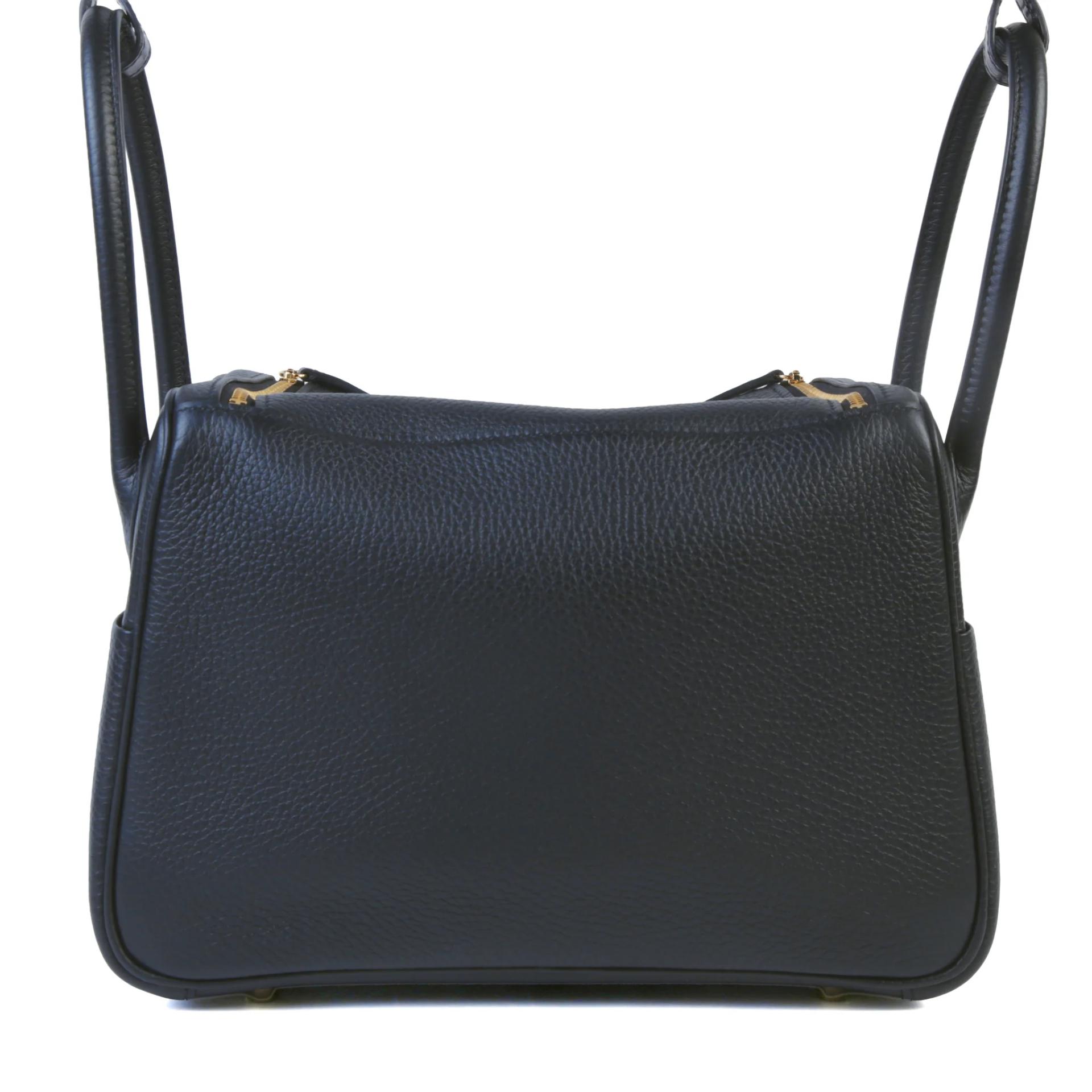 Unused ( Rank NS ) HERMÈS Lindy 26 Touch Noir (89) Clemence Matte Porosus Crocodile Gold hardware U (2022) - 2
