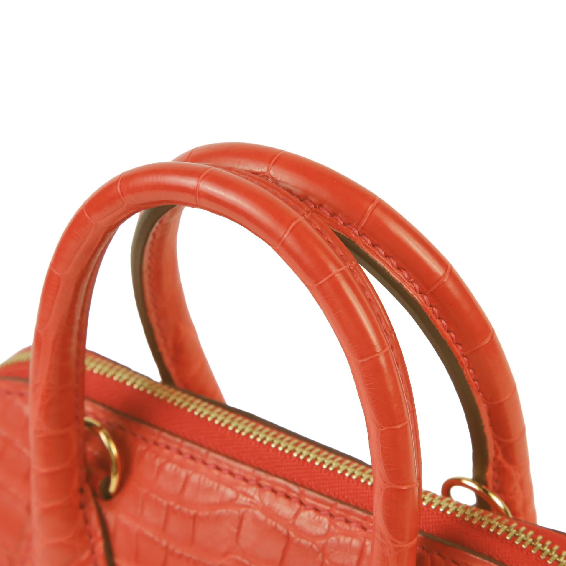 Unused ( Rank NS ) HERMÈS Mini Bolide 1923 Geranium (D5) Matte Alligator Gold hardware U (2022) - 3