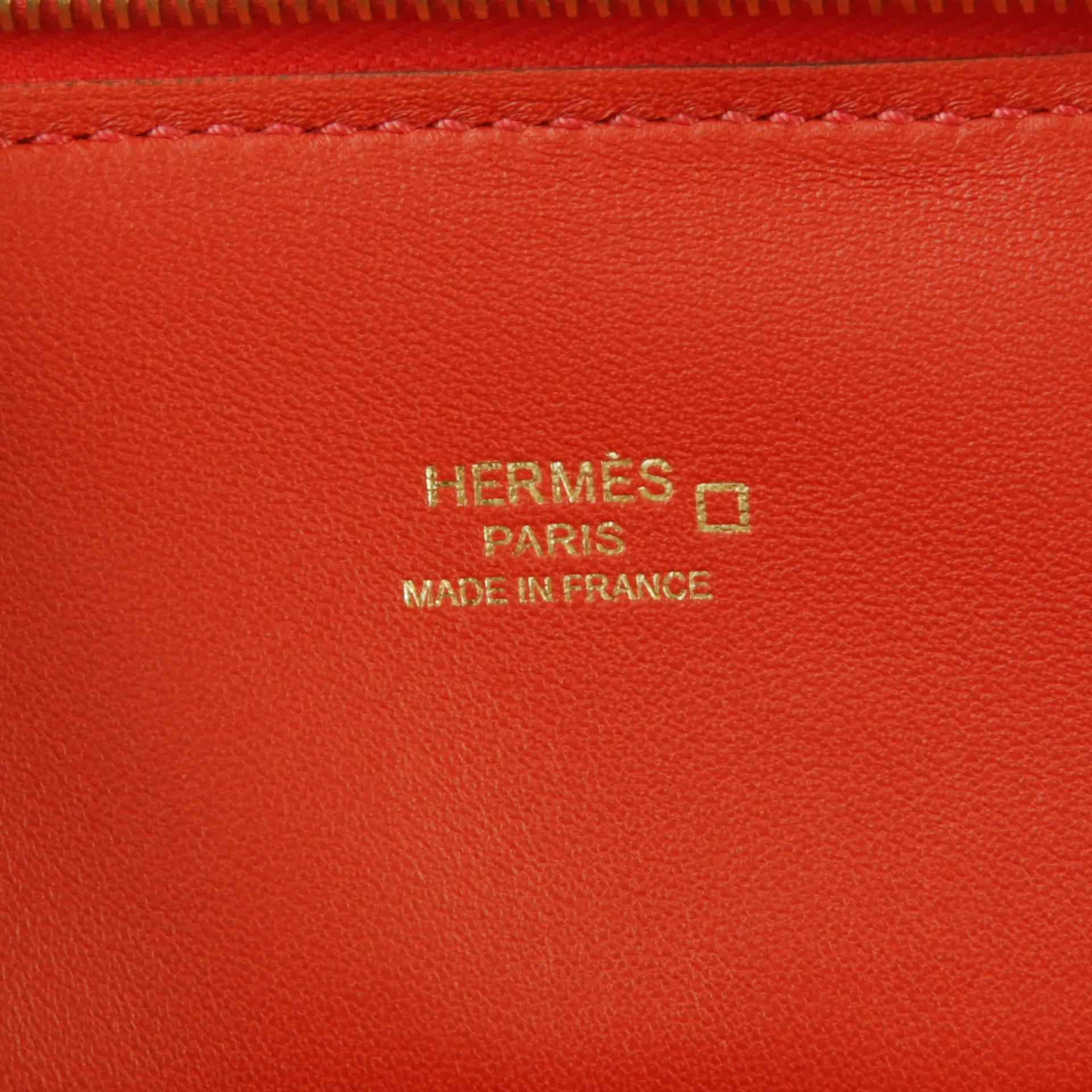 Unused ( Rank NS ) HERMÈS Mini Bolide 1923 Geranium (D5) Matte Alligator Gold hardware U (2022) - 9