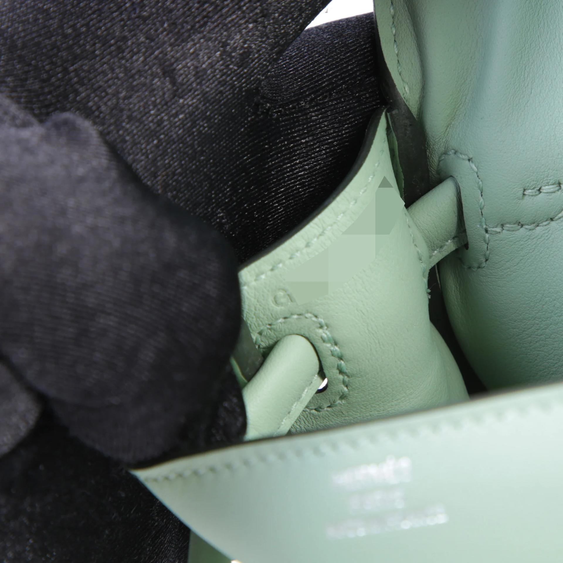Brand New ( Rank N ) HERMÈS Kelly Doll Vert d’Eau (6U) Ciel (7G) Swift Palladium hardware G (2026) - 12