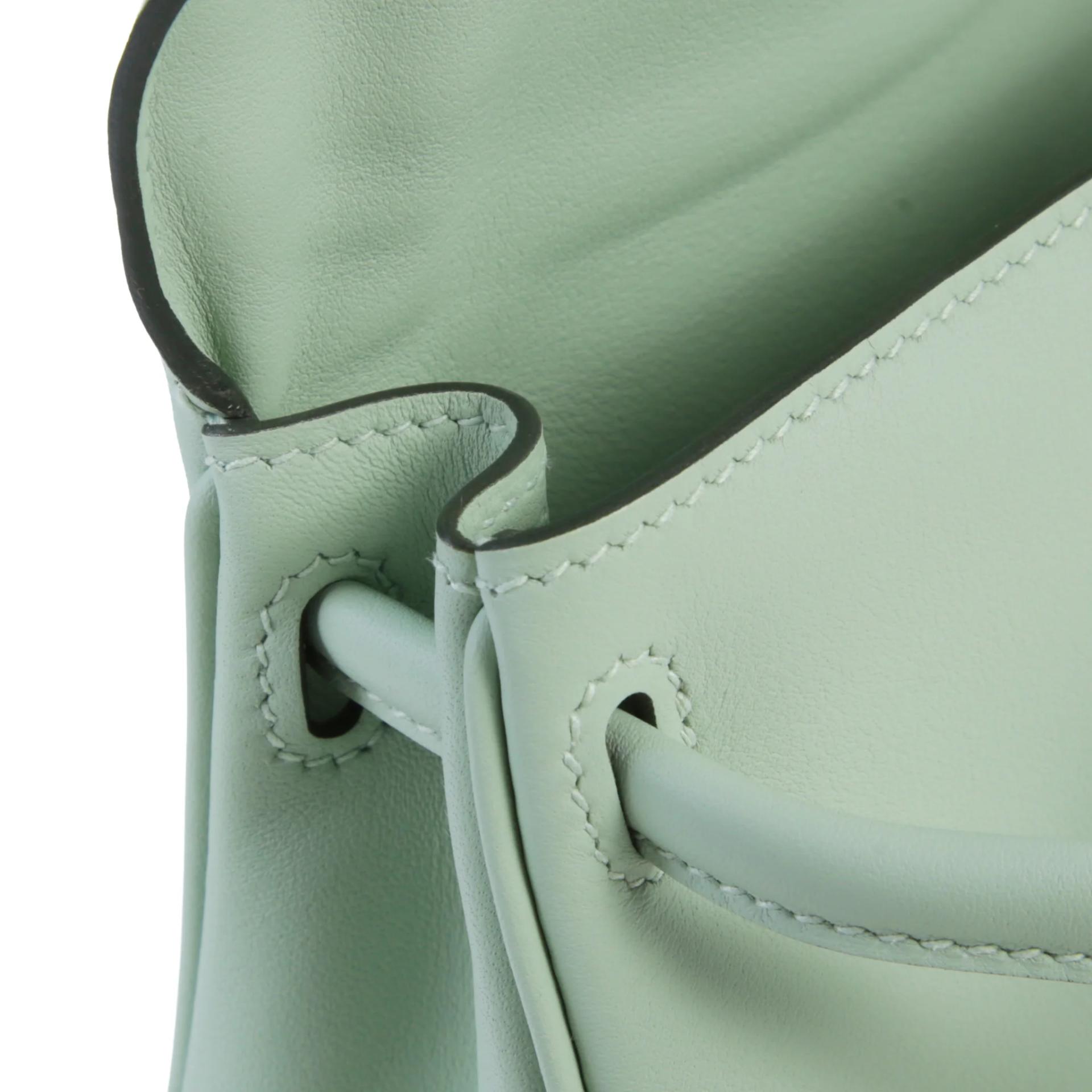Brand New ( Rank N ) HERMÈS Kelly Doll Vert d’Eau (6U) Ciel (7G) Swift Palladium hardware G (2026) - 11