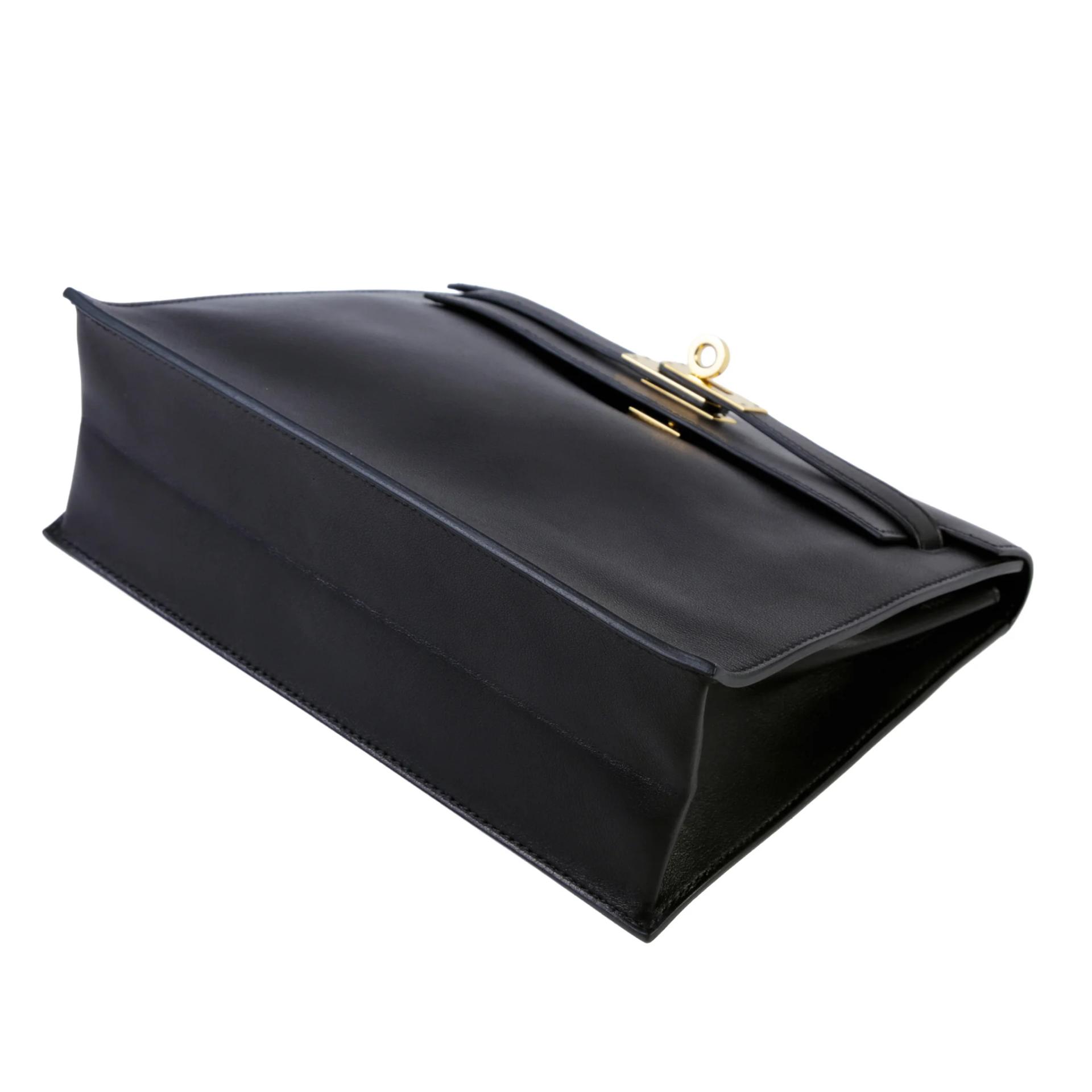 Very Good ( Rank A) HERMÈS Kelly Danse Noir (89) Volupto calfskin Gold hardware K (2025) - 4