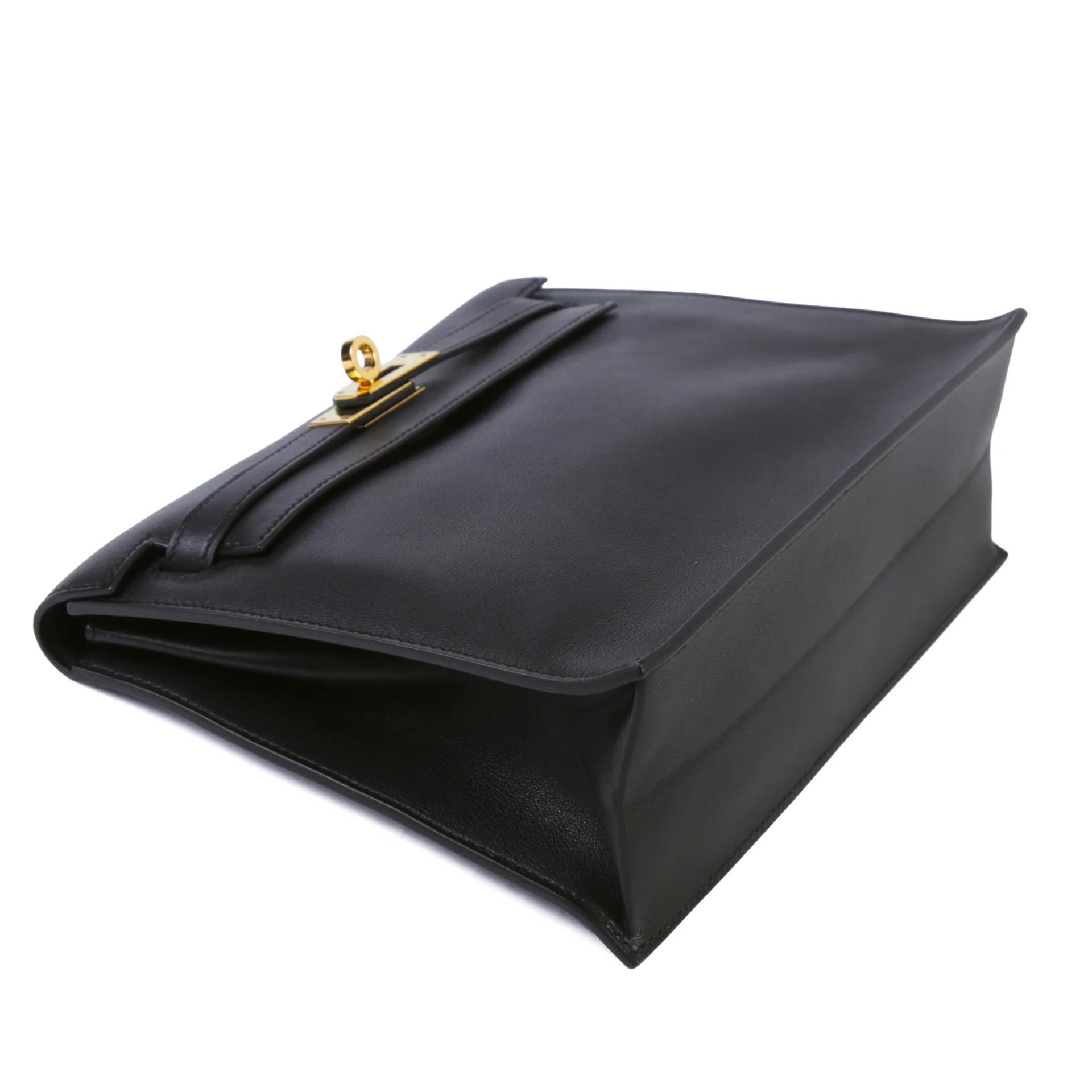 Very Good ( Rank A) HERMÈS Kelly Danse Noir (89) Volupto calfskin Gold hardware K (2025) - 3