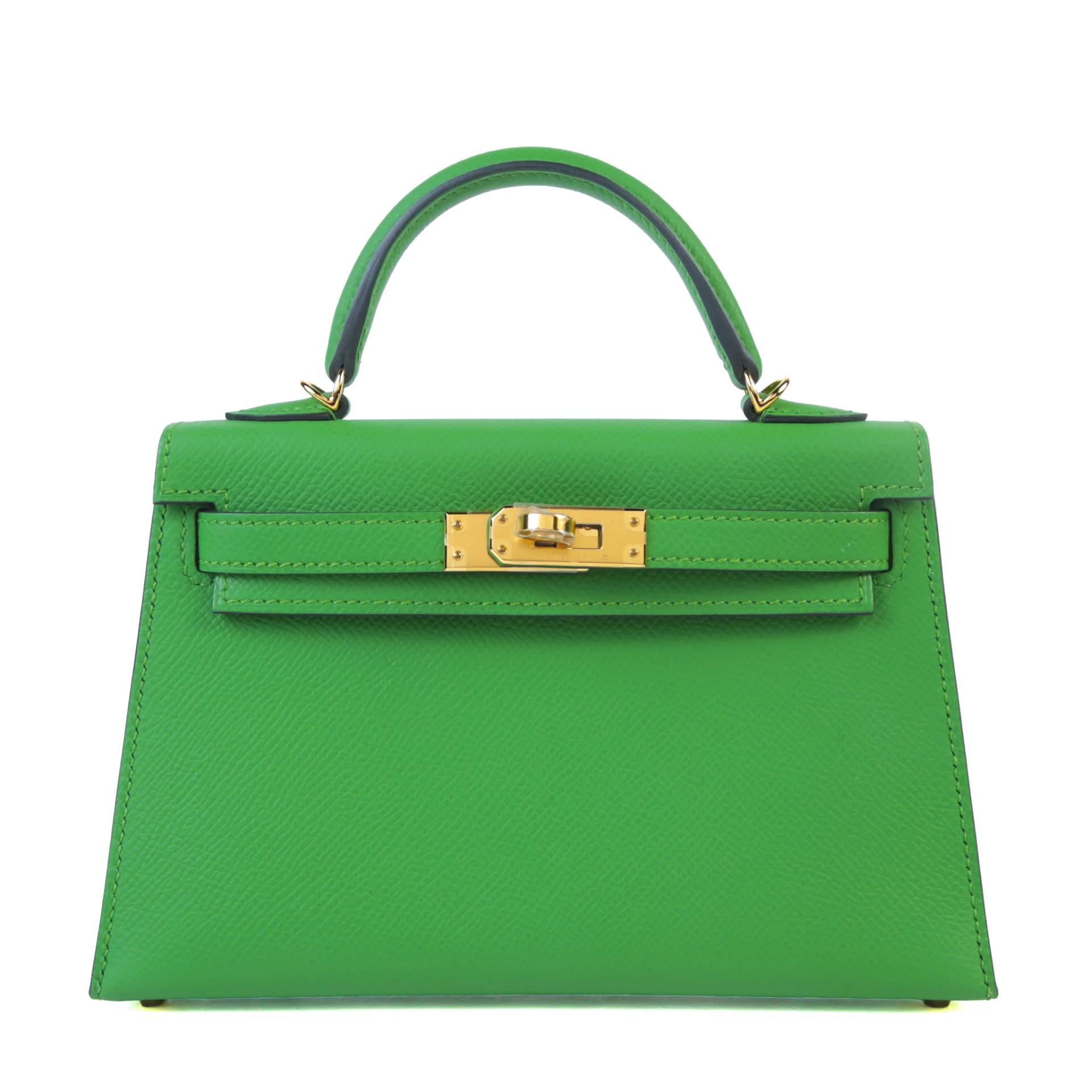 Unused ( Rank NS ) HERMÈS Mini Kelly II Vert Yucca (A8) Epsom Gold hardware B (2023) - 1