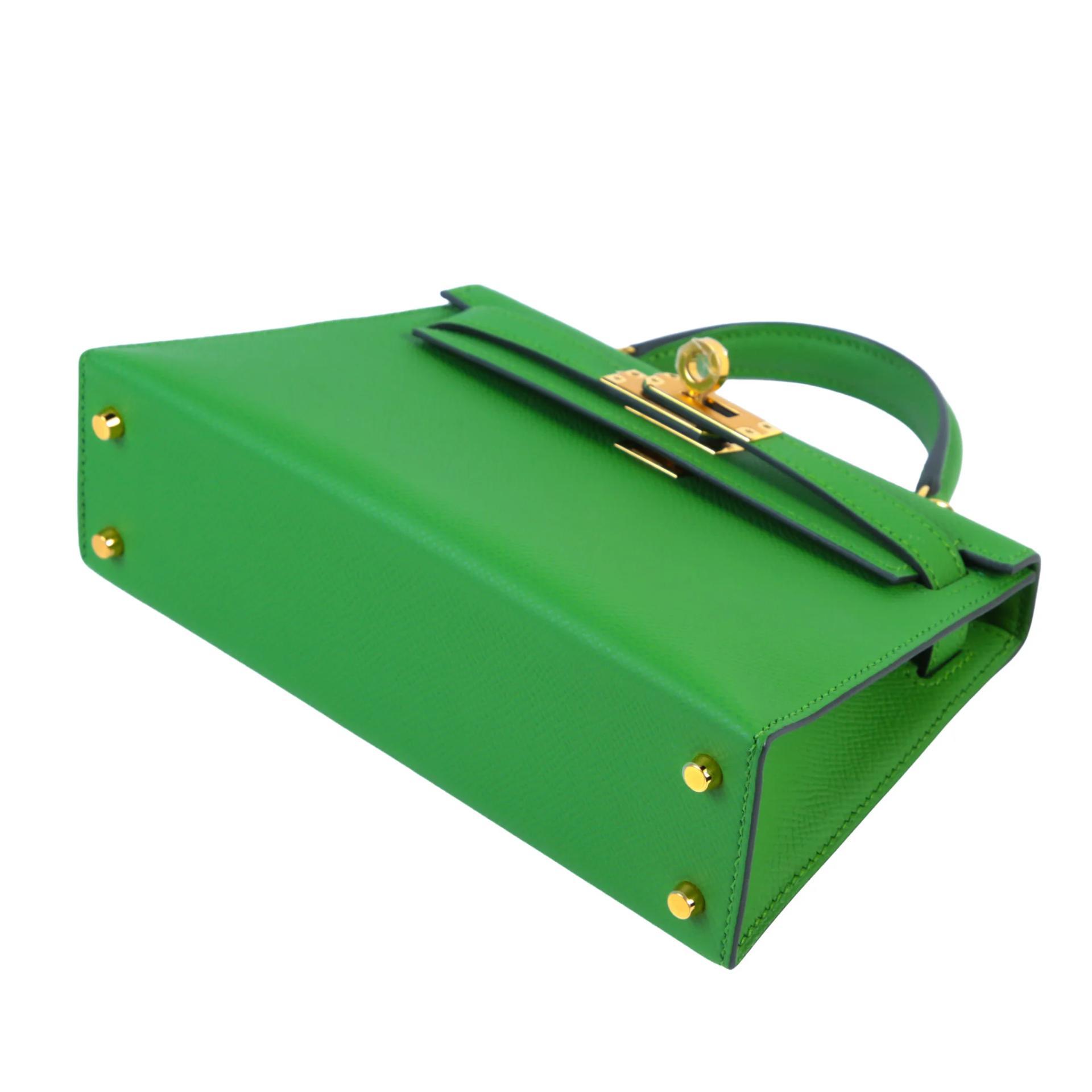 Unused ( Rank NS ) HERMÈS Mini Kelly II Vert Yucca (A8) Epsom Gold hardware B (2023) - 5