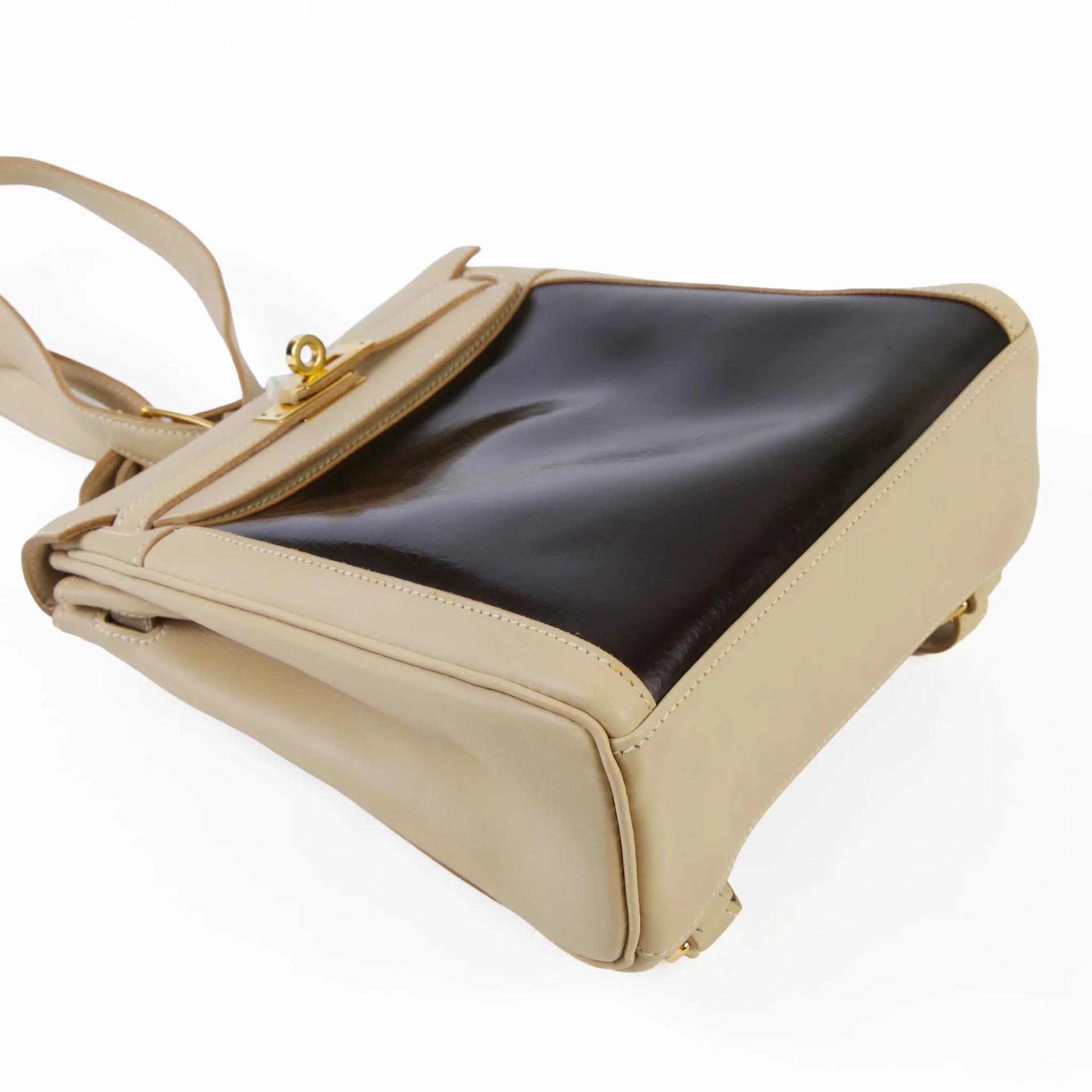 Very Good ( Rank A) HERMÈS Kelly Ado PM Beige Box-calf Amazonia Gold hardware Square E (2001) - 4