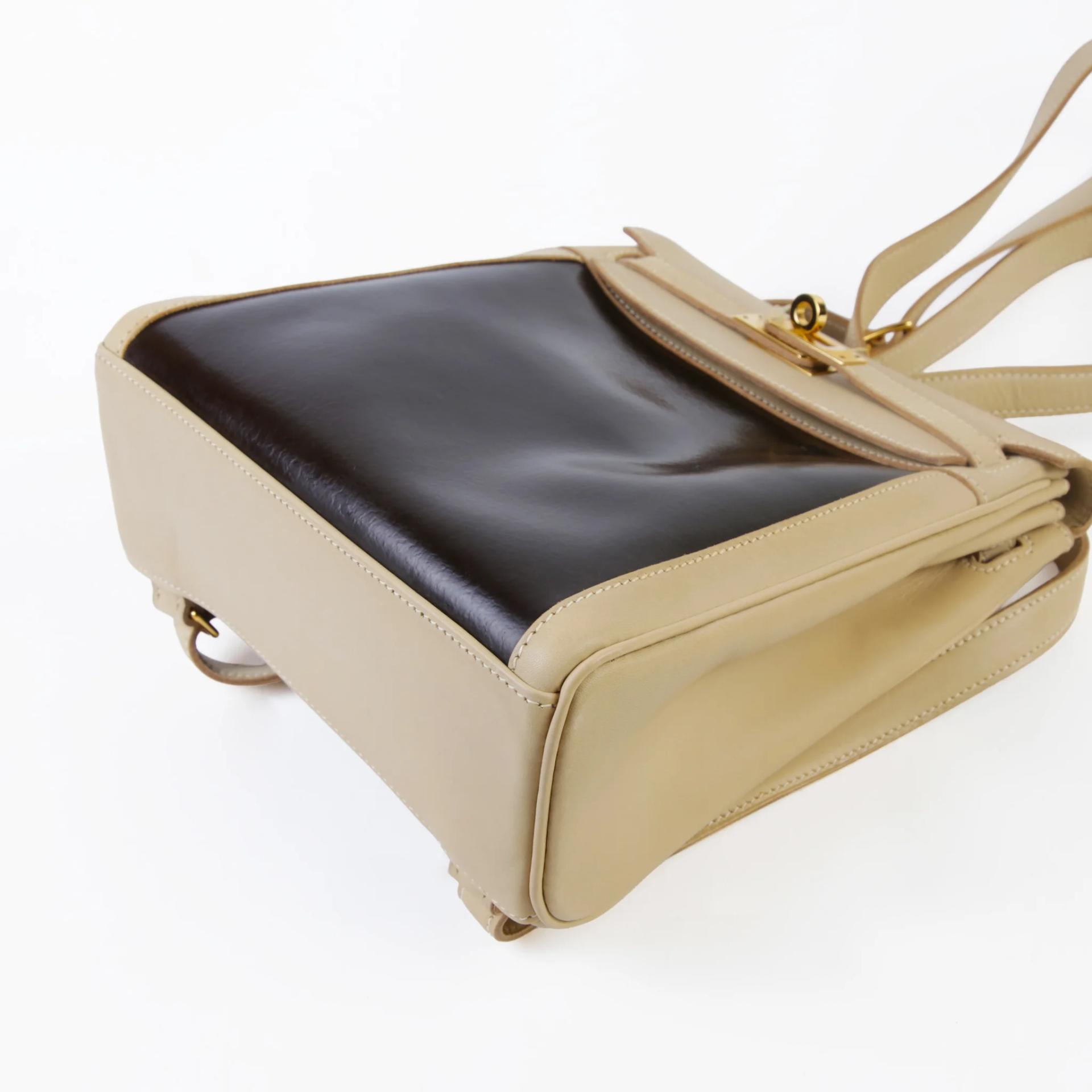 Very Good ( Rank A) HERMÈS Kelly Ado PM Beige Box-calf Amazonia Gold hardware Square E (2001) - 5