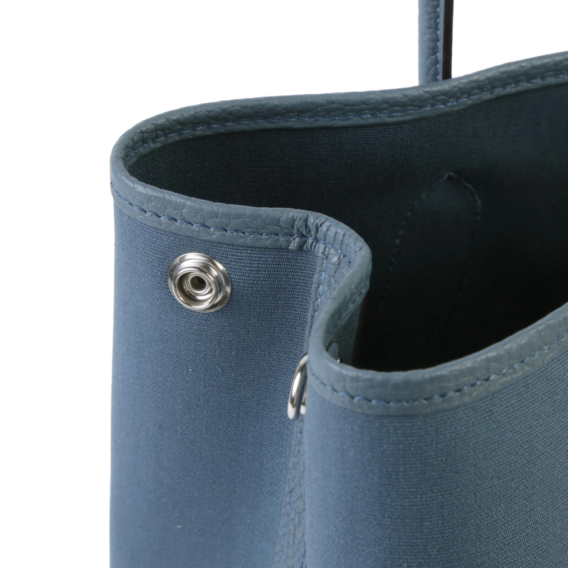 Brand New ( Rank N ) HERMÈS Garden Party TPM Bleu Tempete (N7) Negonda Toile H canvas Palladium hardware G (2026) - 10