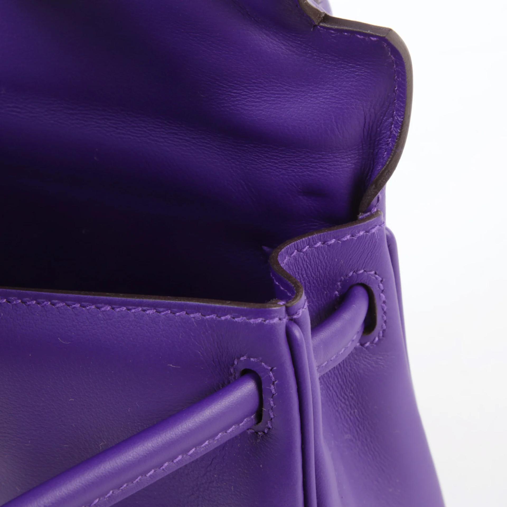 Brand New ( Rank N ) HERMÈS Limited Edition Kelly Doll Purple (X3) Swift Palladium hardware G (2026) - 9