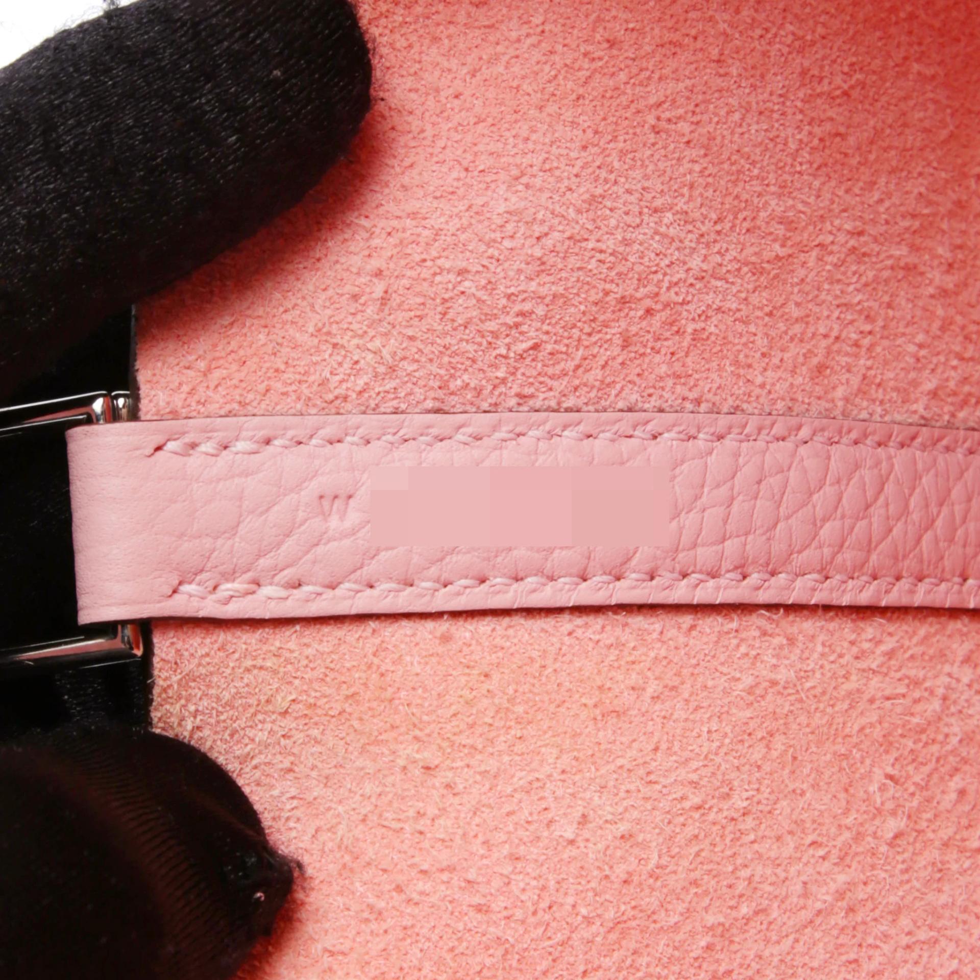 Very Good ( Rank A) HERMÈS Picotin Lock PM Rose Sakura (3Q) Clemence Palladium hardware W (2024) - 11