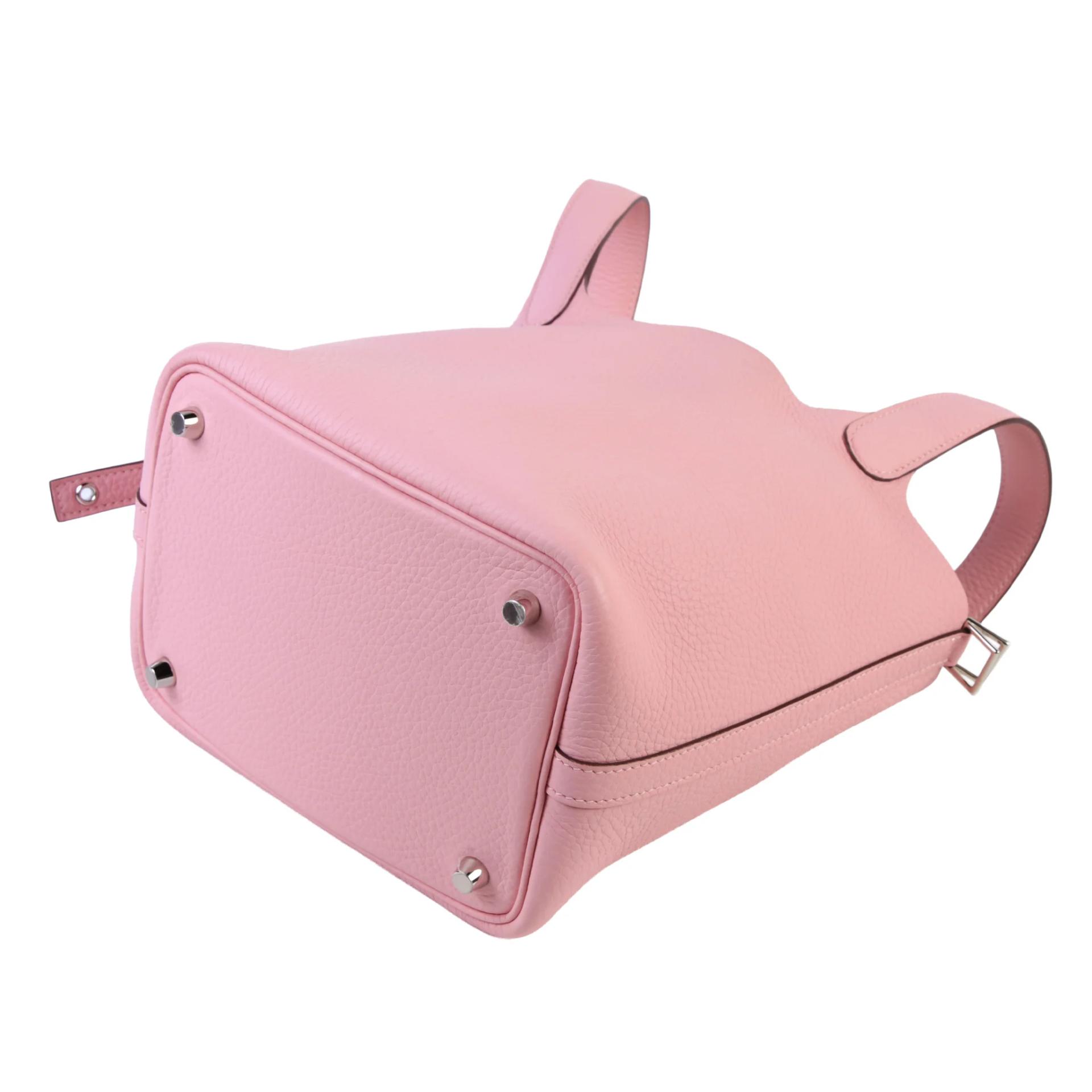 Very Good ( Rank A) HERMÈS Picotin Lock PM Rose Sakura (3Q) Clemence Palladium hardware W (2024) - 7