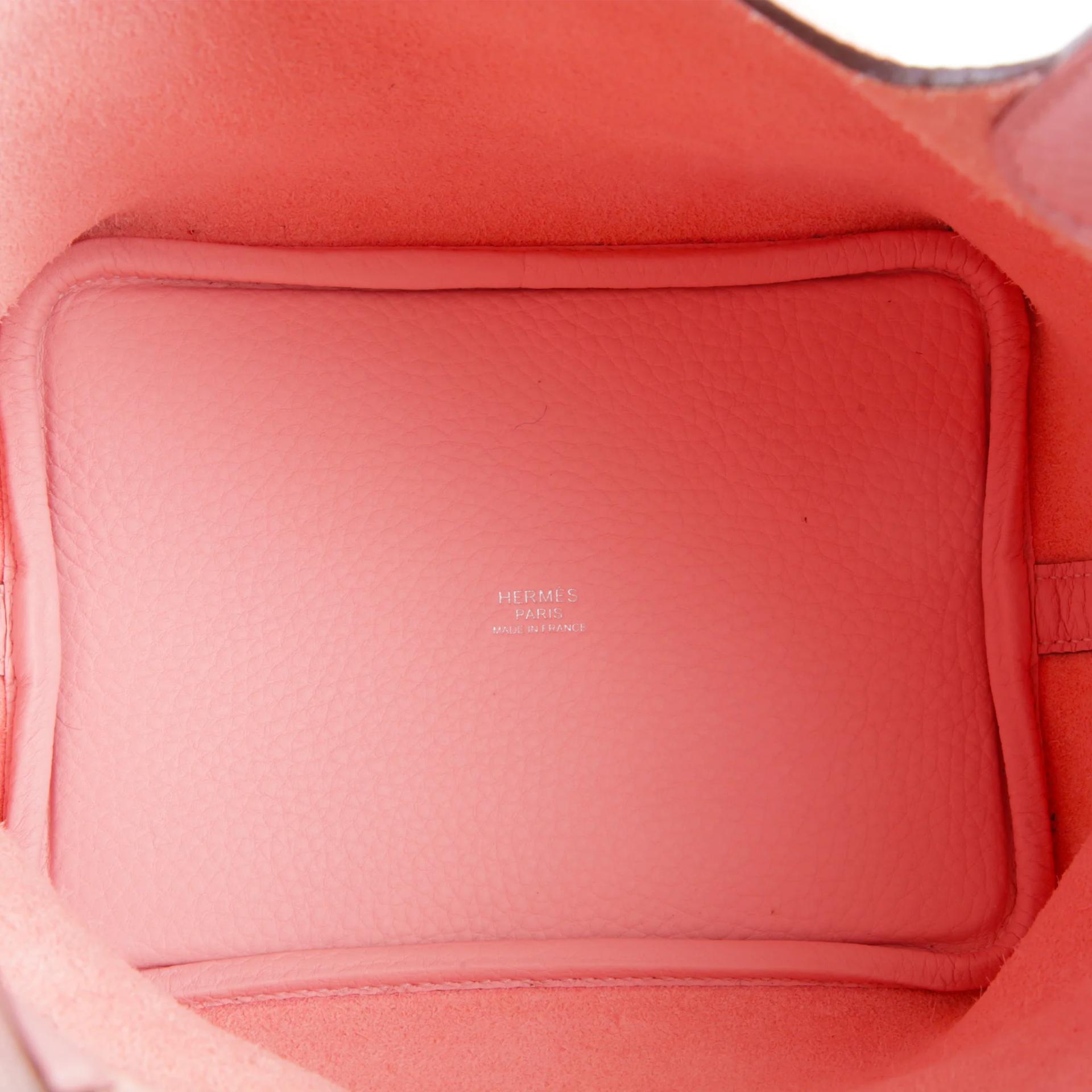 Very Good ( Rank A) HERMÈS Picotin Lock PM Rose Sakura (3Q) Clemence Palladium hardware W (2024) - 10