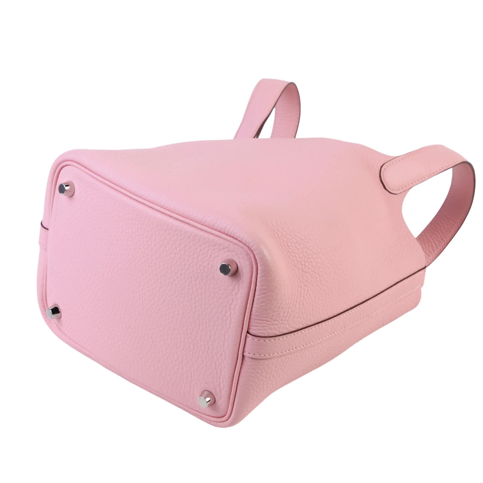 Very Good ( Rank A) HERMÈS Picotin Lock PM Rose Sakura (3Q) Clemence Palladium hardware W (2024) - 9