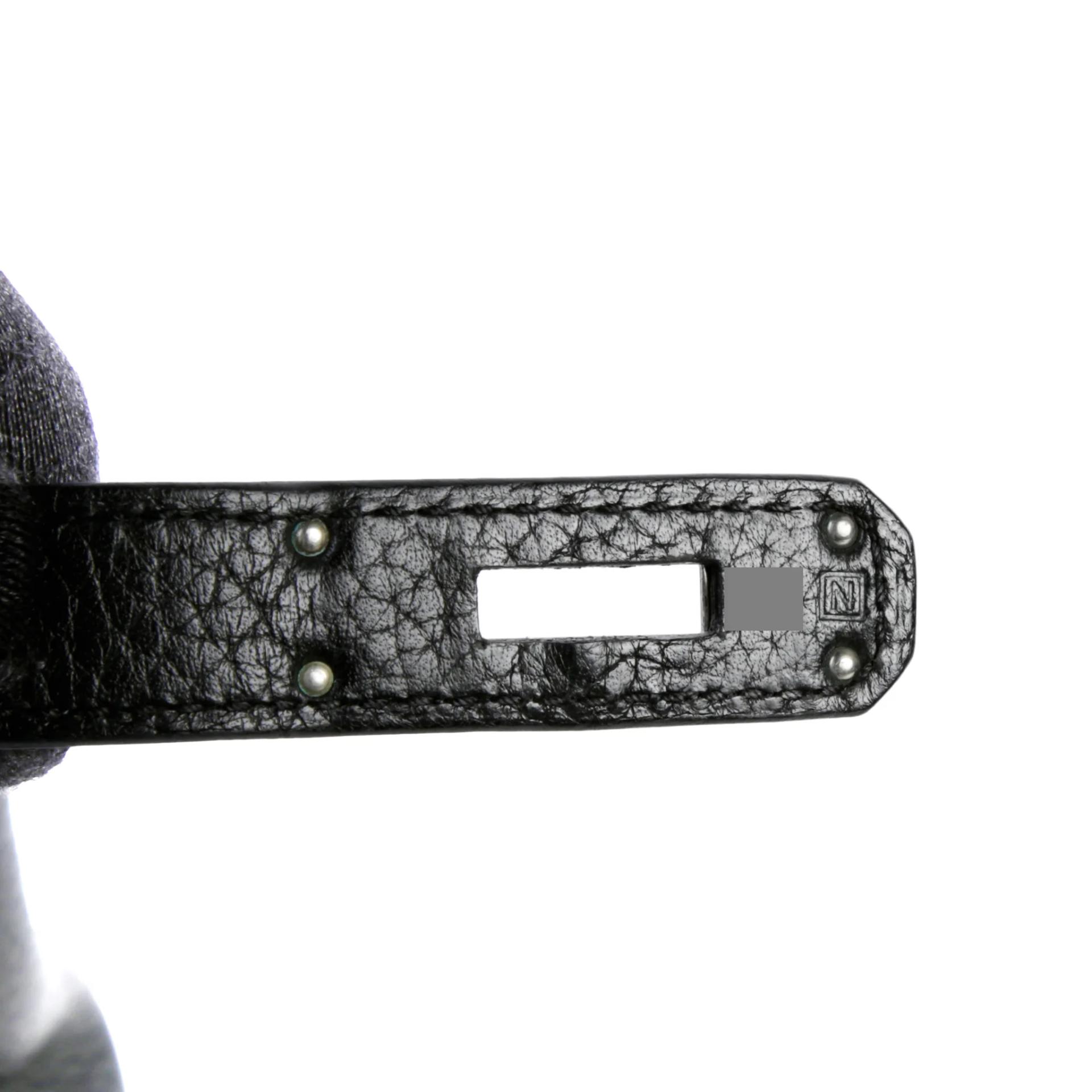 Good ( Rank AB) HERMÈS Birkin 30 Noir (89) Togo Palladium hardware Square N (2010) - 9