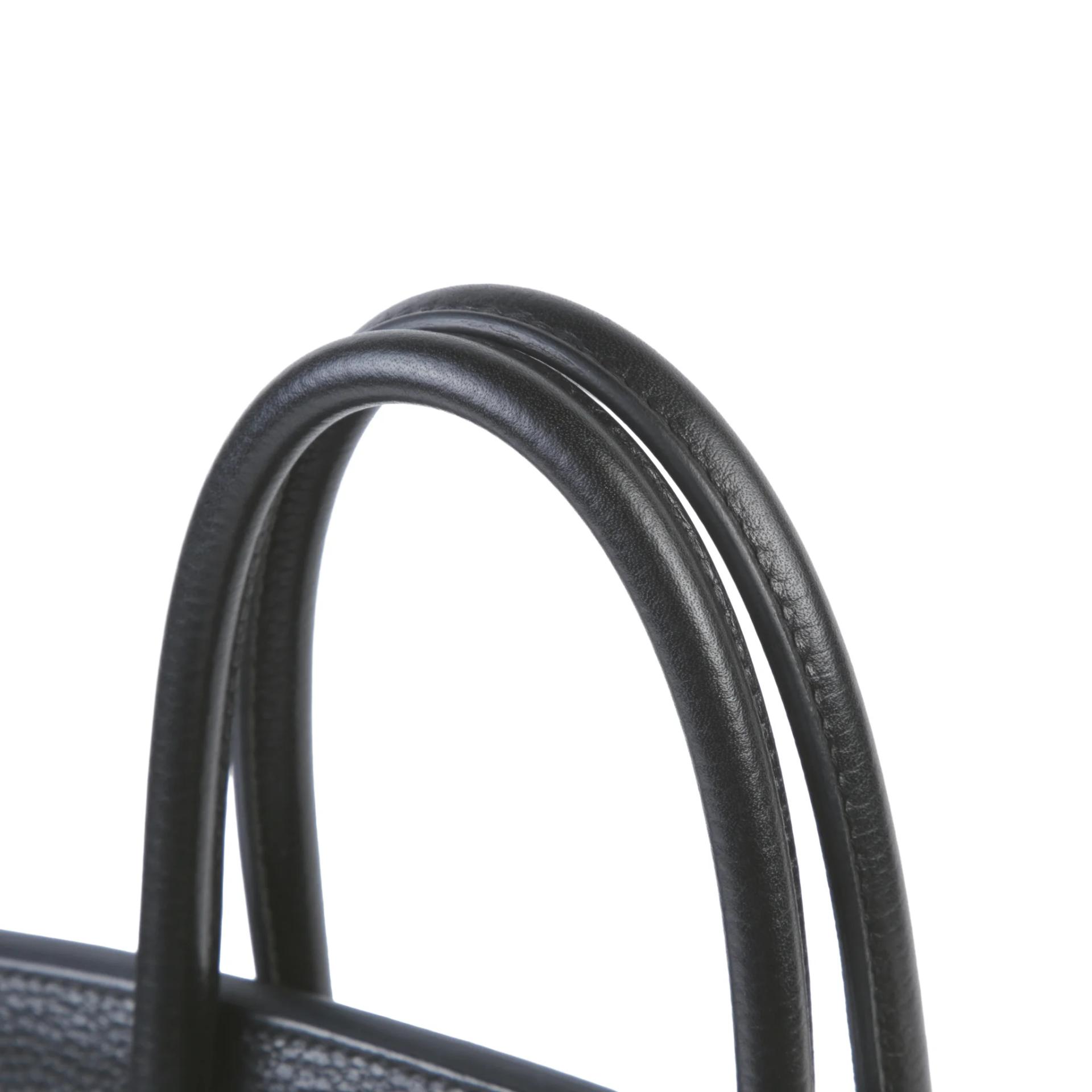 Good ( Rank AB) HERMÈS Birkin 30 Noir (89) Togo Palladium hardware Square N (2010) - 3