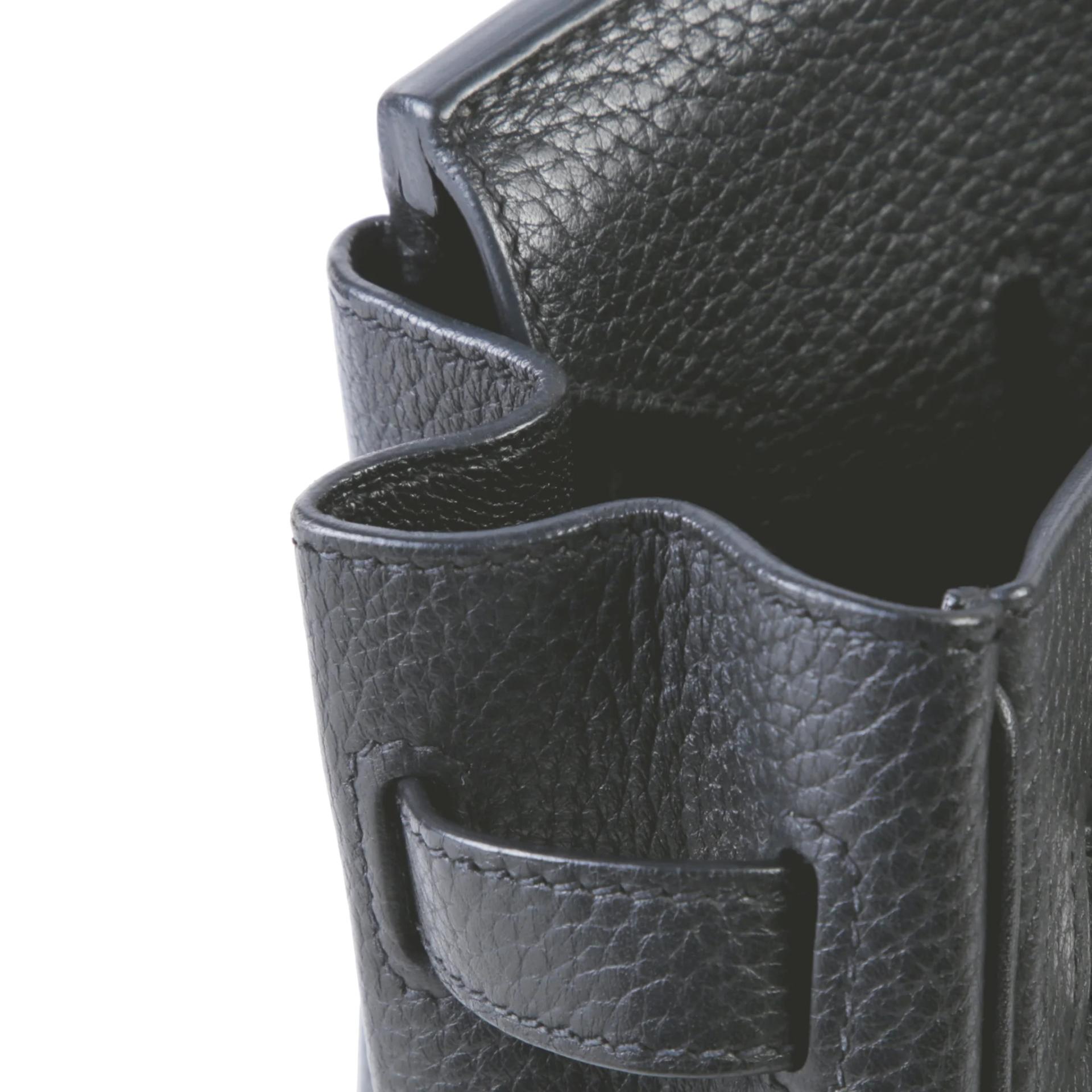 Good ( Rank AB) HERMÈS Birkin 30 Noir (89) Togo Palladium hardware Square N (2010) - 13