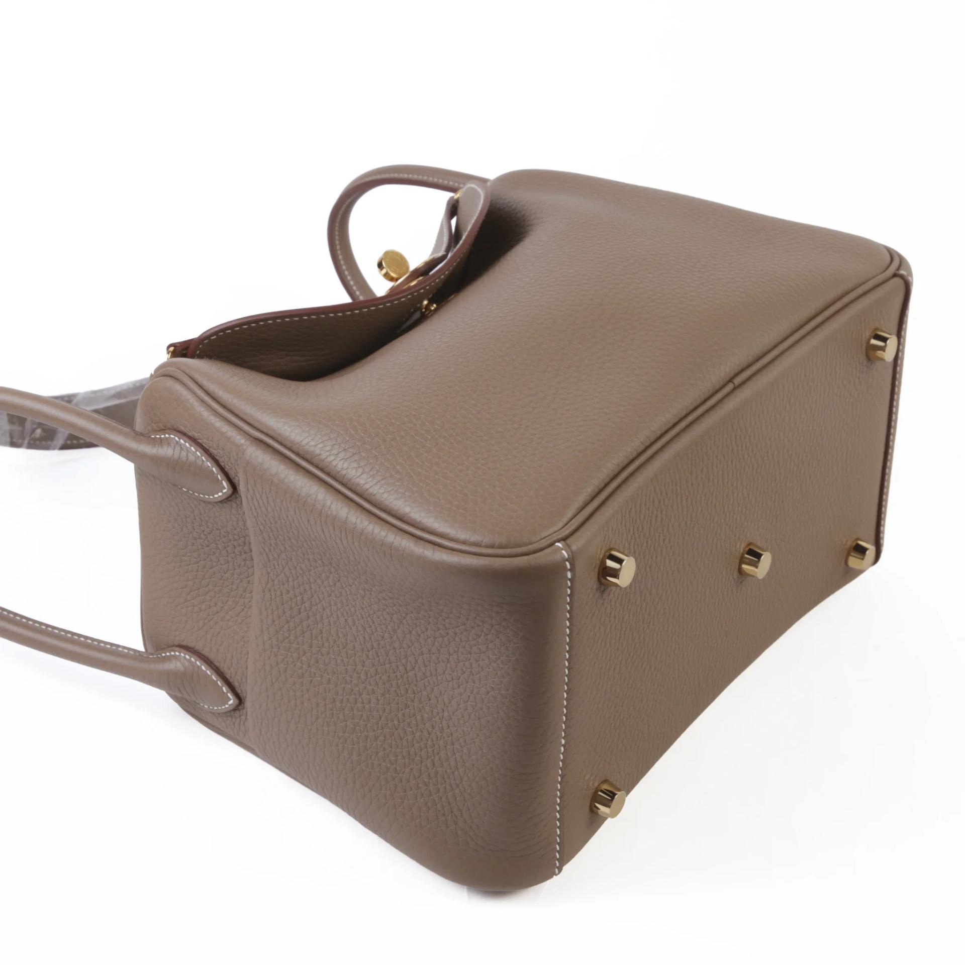 Brand New ( Rank N ) HERMÈS Lindy 26 Etoupe (18) Clemence Gold hardware G (2026) - 4