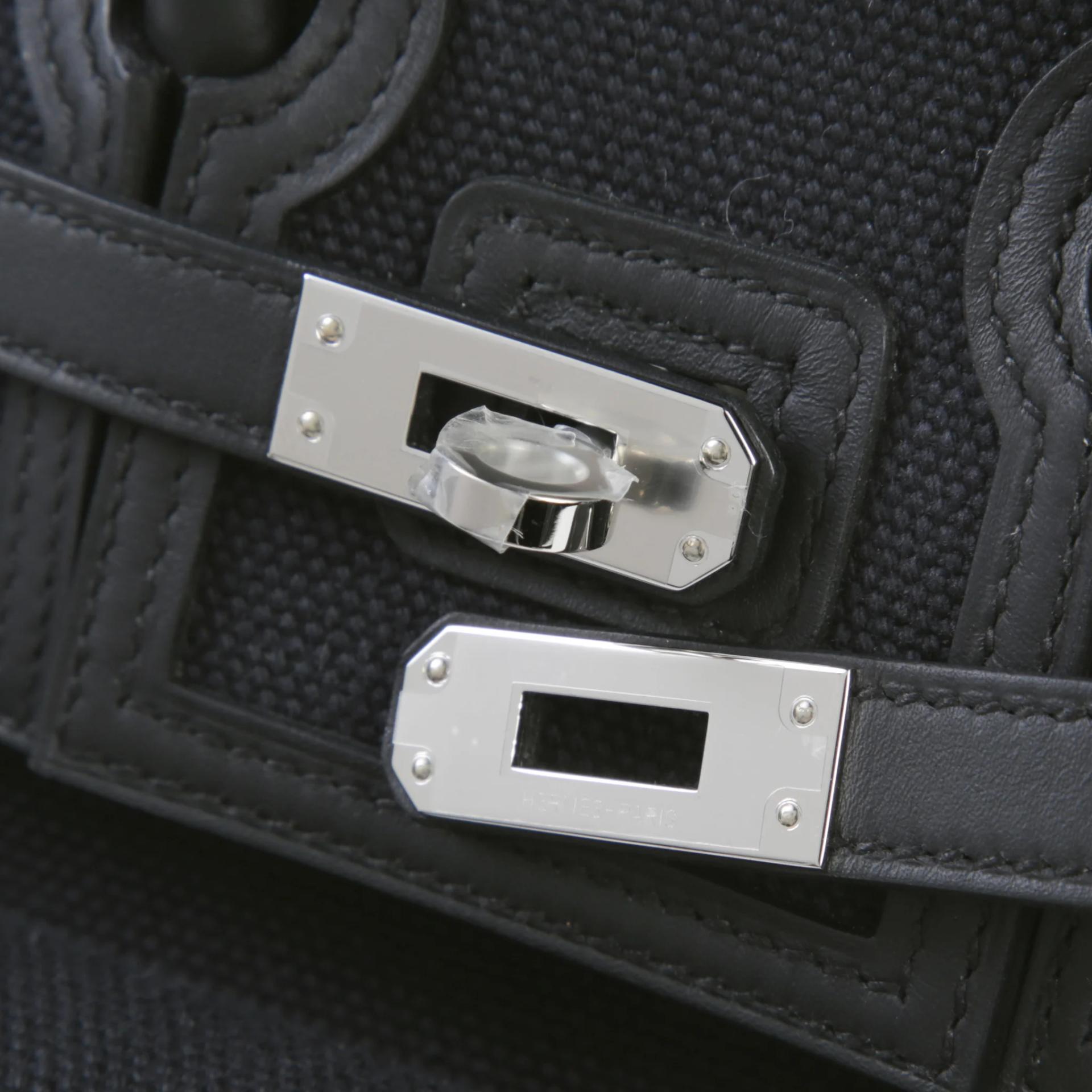 Brand New ( Rank N ) HERMÈS Limited Edition Birkin Cargo 25 Noir (89) Toile H canvas Swift Palladium hardware G (2026) - 8