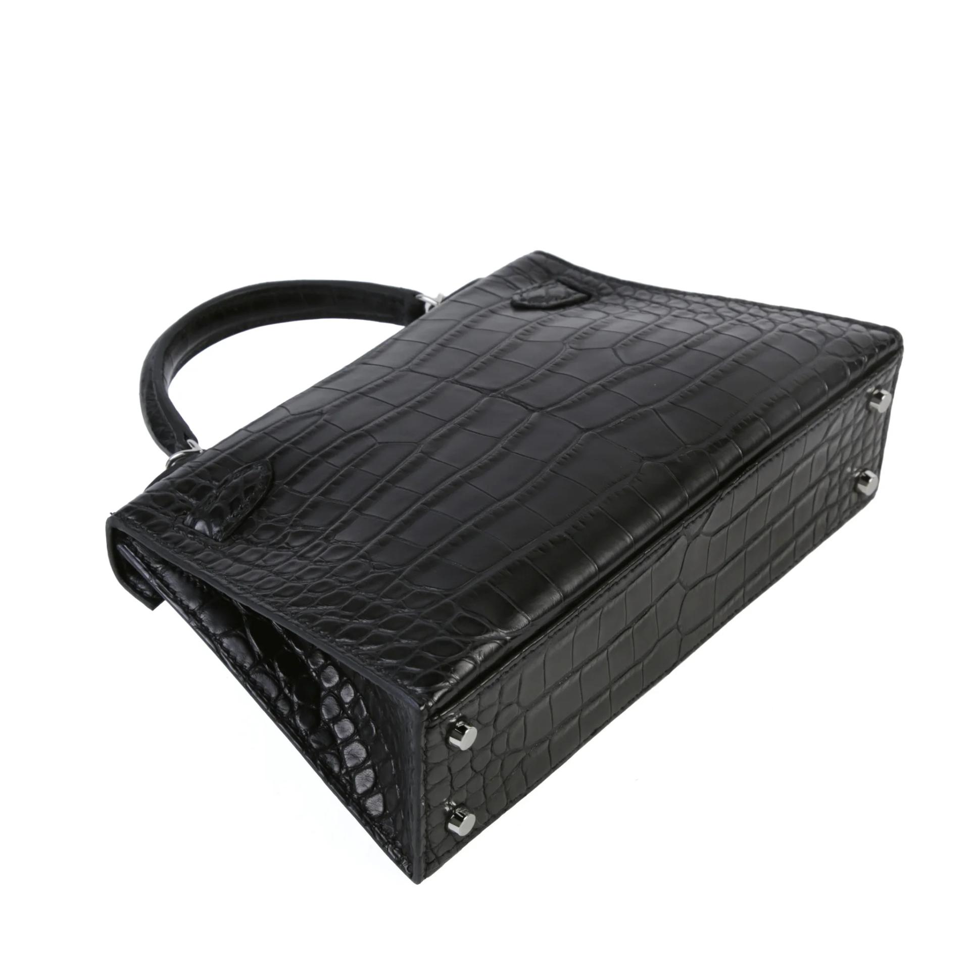 Brand New ( Rank N ) HERMÈS Mini Kelly II Noir (89) Matte Alligator Palladium hardware G (2026) - 6