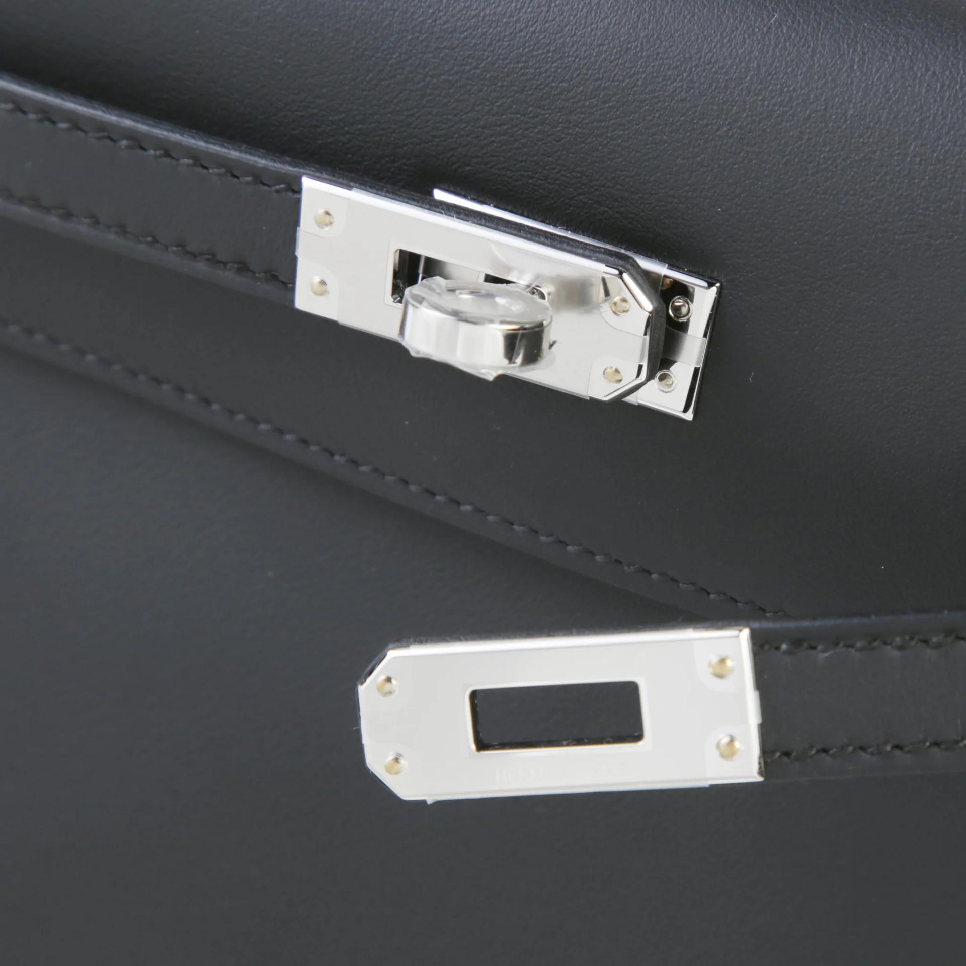 Brand New ( Rank N ) HERMÈS Kelly Danse Noir (89) Swift Palladium hardware G (2026) - 7