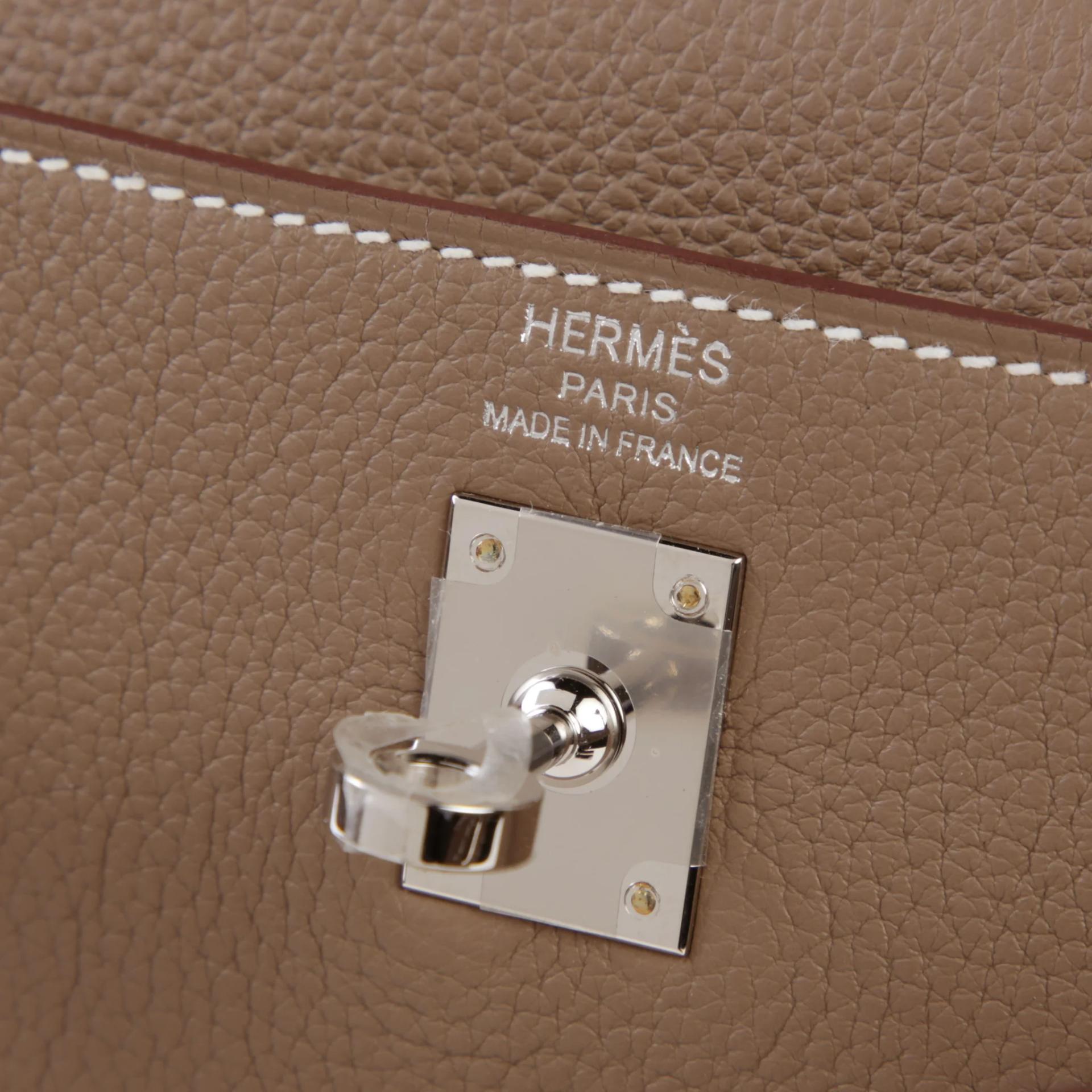 Brand New ( Rank N ) HERMÈS Kelly 25 Etoupe (18) Togo Palladium hardware G (2026) - 9