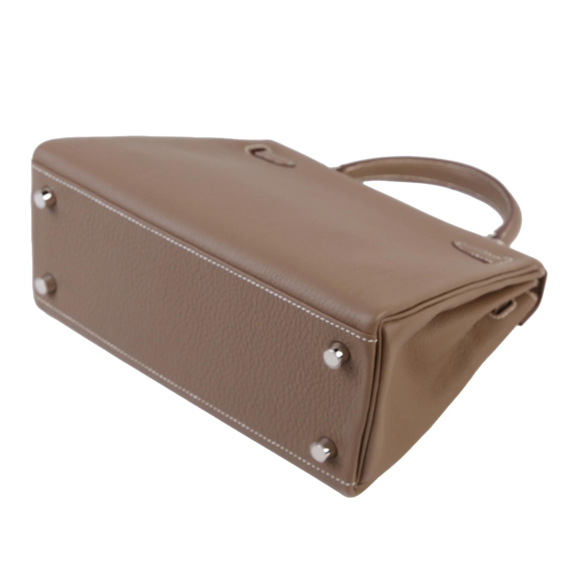 Brand New ( Rank N ) HERMÈS Kelly 25 Etoupe (18) Togo Palladium hardware G (2026) - 7
