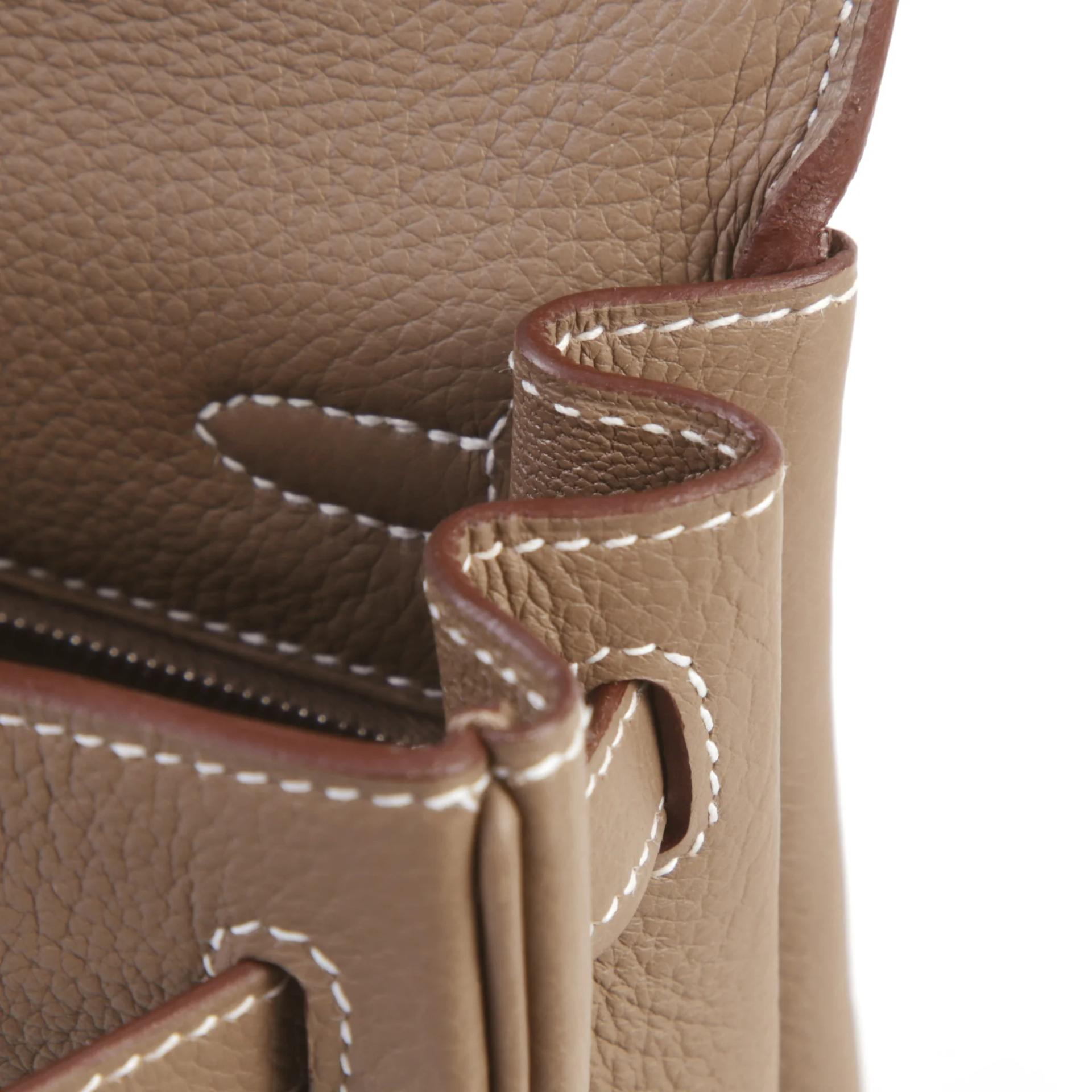 Brand New ( Rank N ) HERMÈS Kelly 25 Etoupe (18) Togo Palladium hardware G (2026) - 10