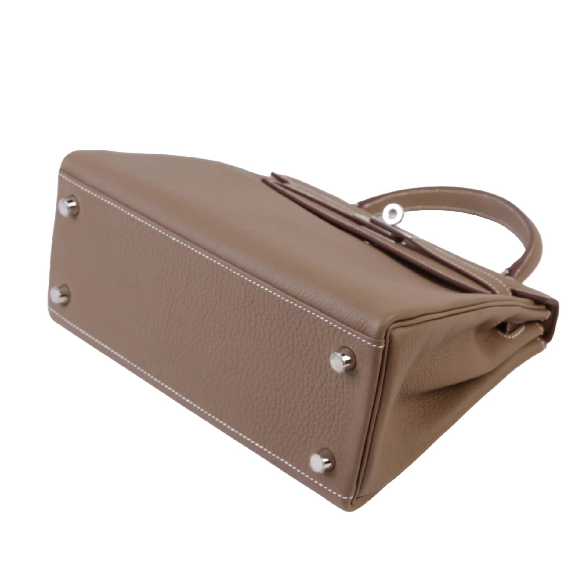 Brand New ( Rank N ) HERMÈS Kelly 25 Etoupe (18) Togo Palladium hardware G (2026) - 5