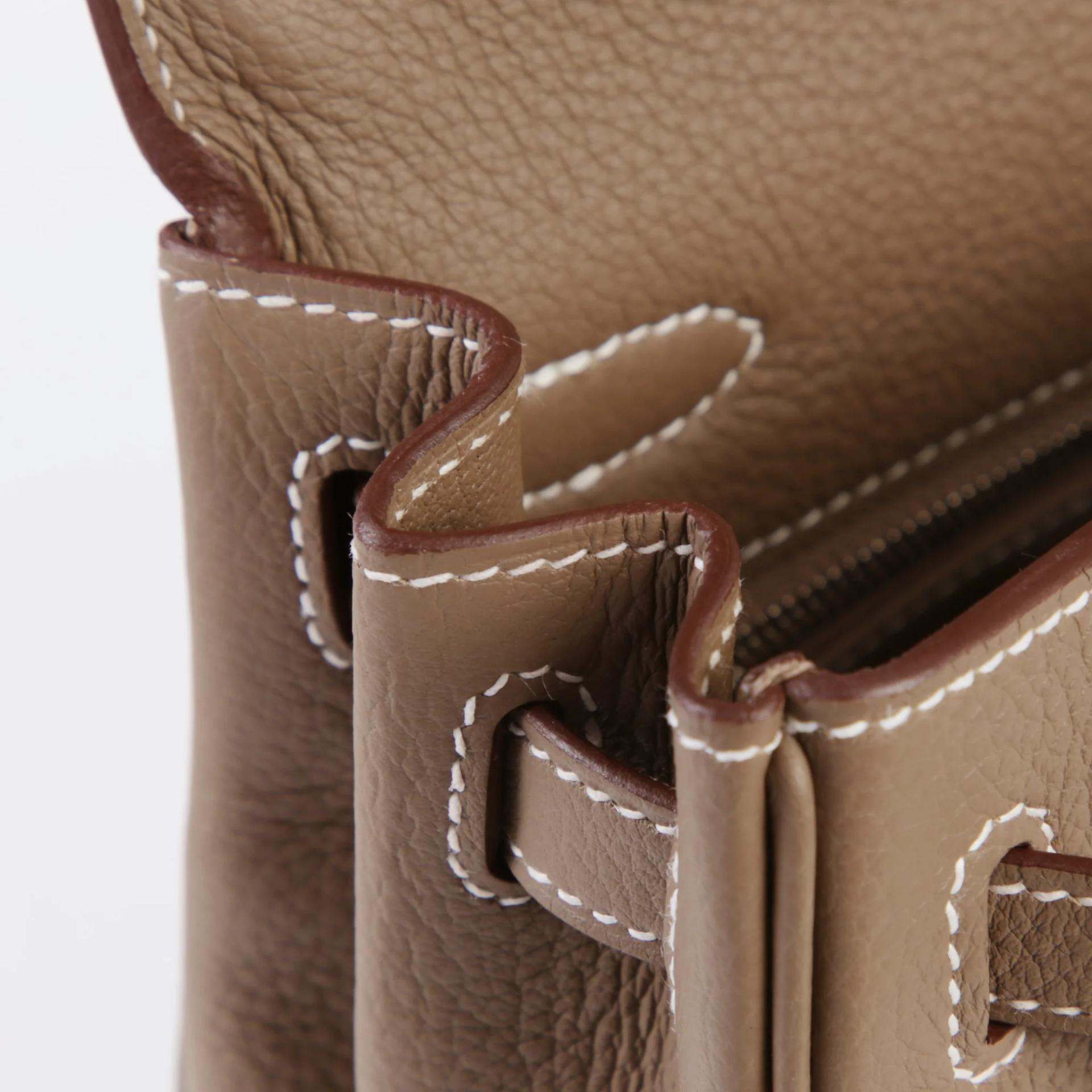 Brand New ( Rank N ) HERMÈS Kelly 25 Etoupe (18) Togo Palladium hardware G (2026) - 11