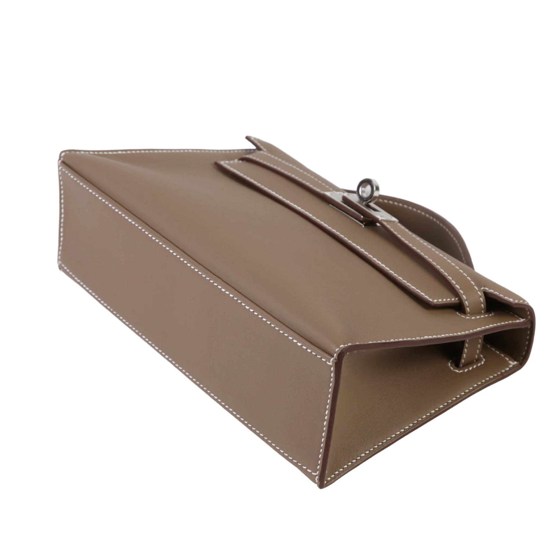 Brand New ( Rank N ) HERMÈS Kelly Pochette Etoupe (18) Swift Palladium hardware G (2026) - 5