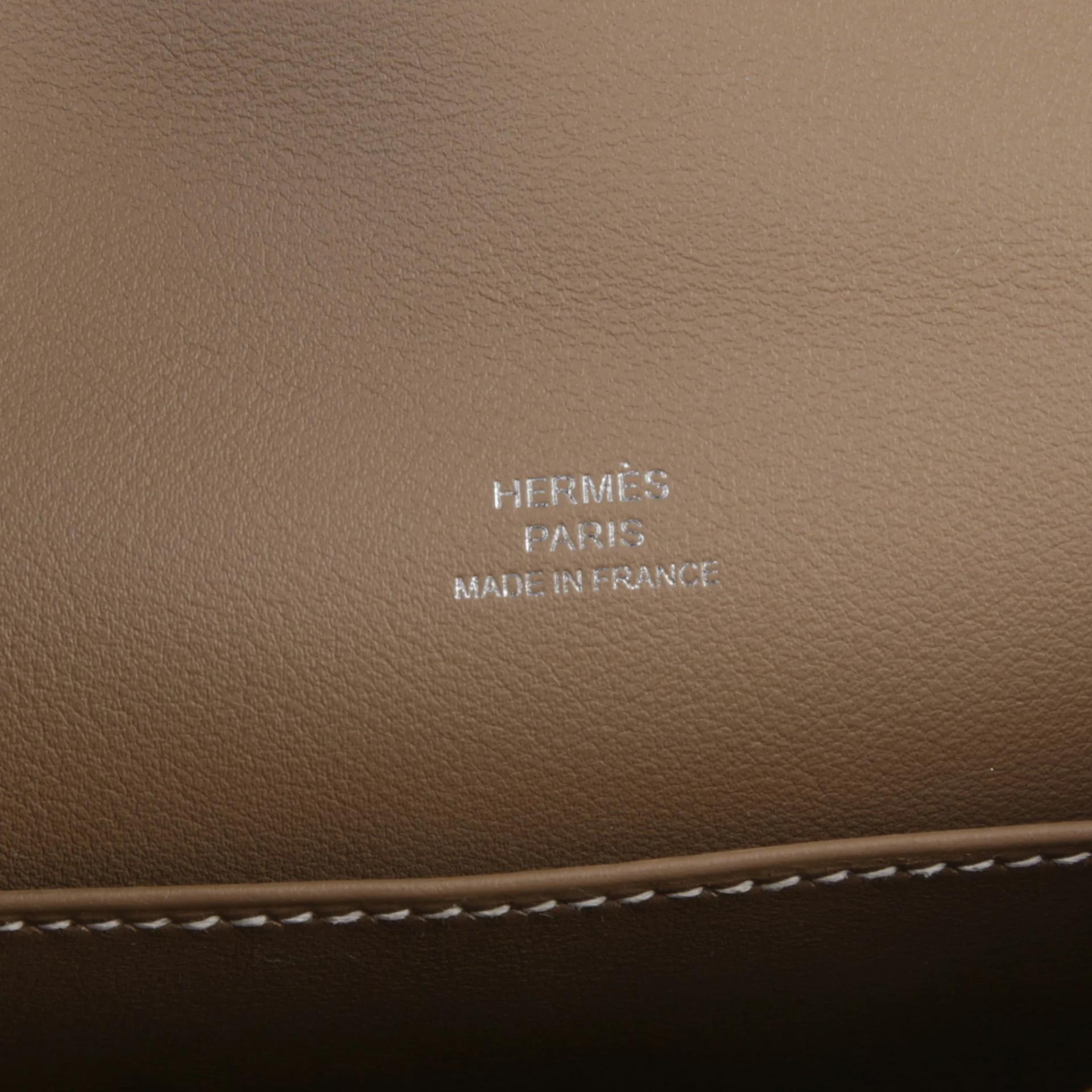 Brand New ( Rank N ) HERMÈS Kelly Pochette Etoupe (18) Swift Palladium hardware G (2026) - 10