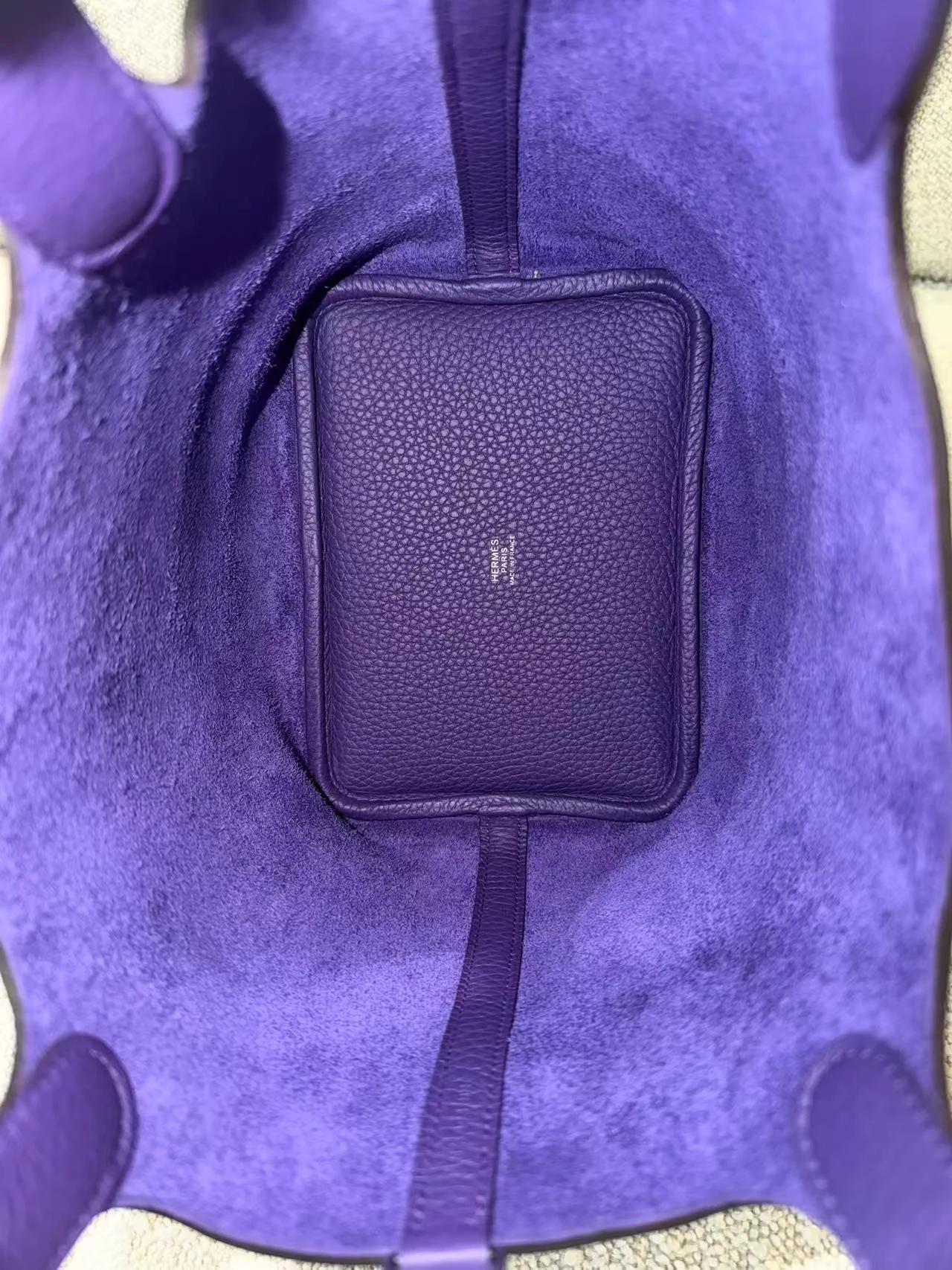 Brand New ( Rank N ) HERMÈS Picotin Lock PM Purple (X3) Clemence Palladium hardware G (2026) - 17