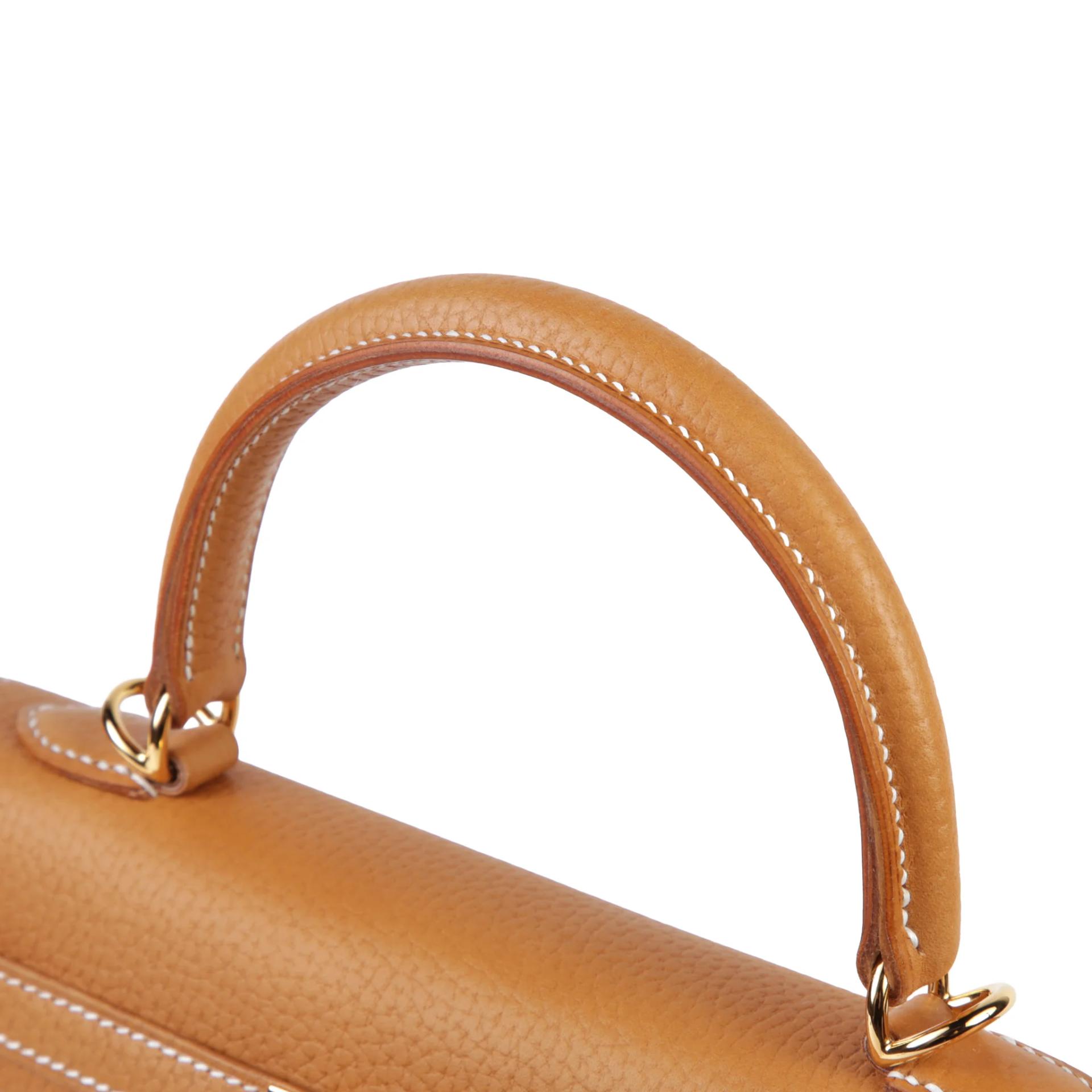 Unused ( Rank NS ) HERMÈS Kelly 25 Sellier Natural Sable (21) Vache Gold hardware G (2026) - 3