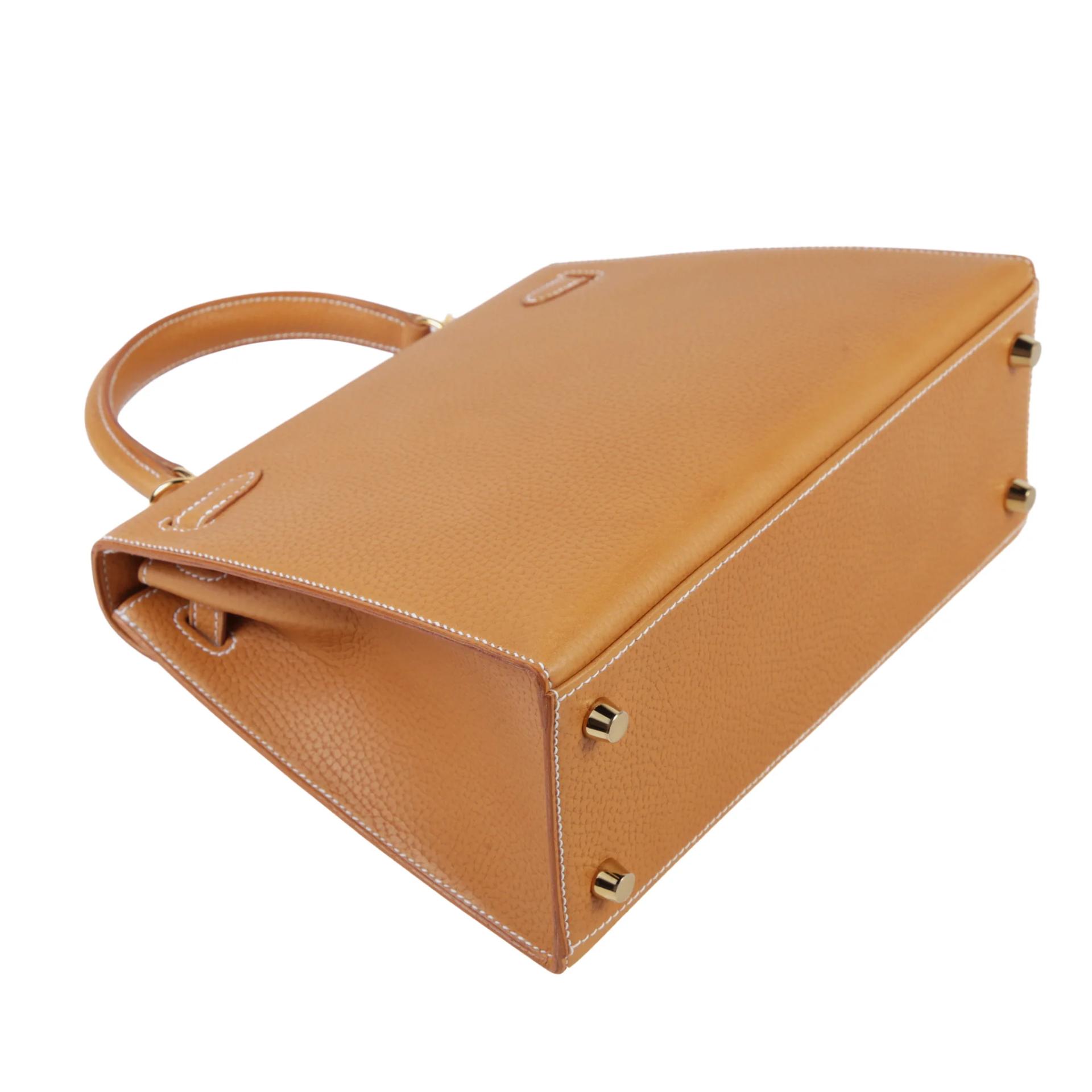 Unused ( Rank NS ) HERMÈS Kelly 25 Sellier Natural Sable (21) Vache Gold hardware G (2026) - 6
