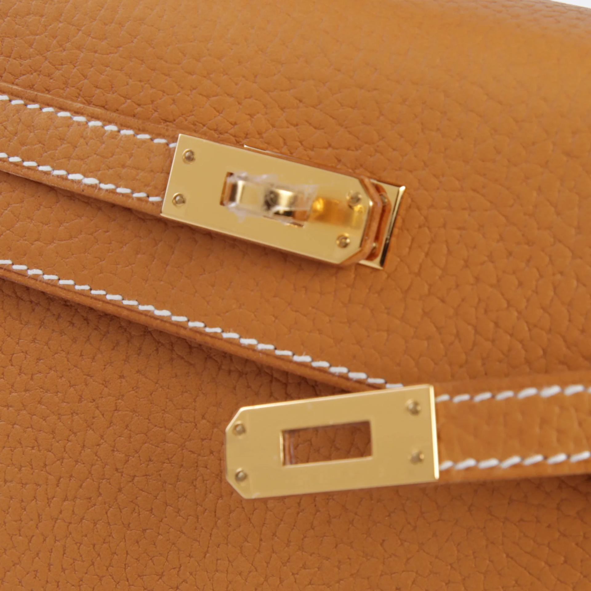 Unused ( Rank NS ) HERMÈS Kelly 25 Sellier Natural Sable (21) Vache Gold hardware G (2026) - 8