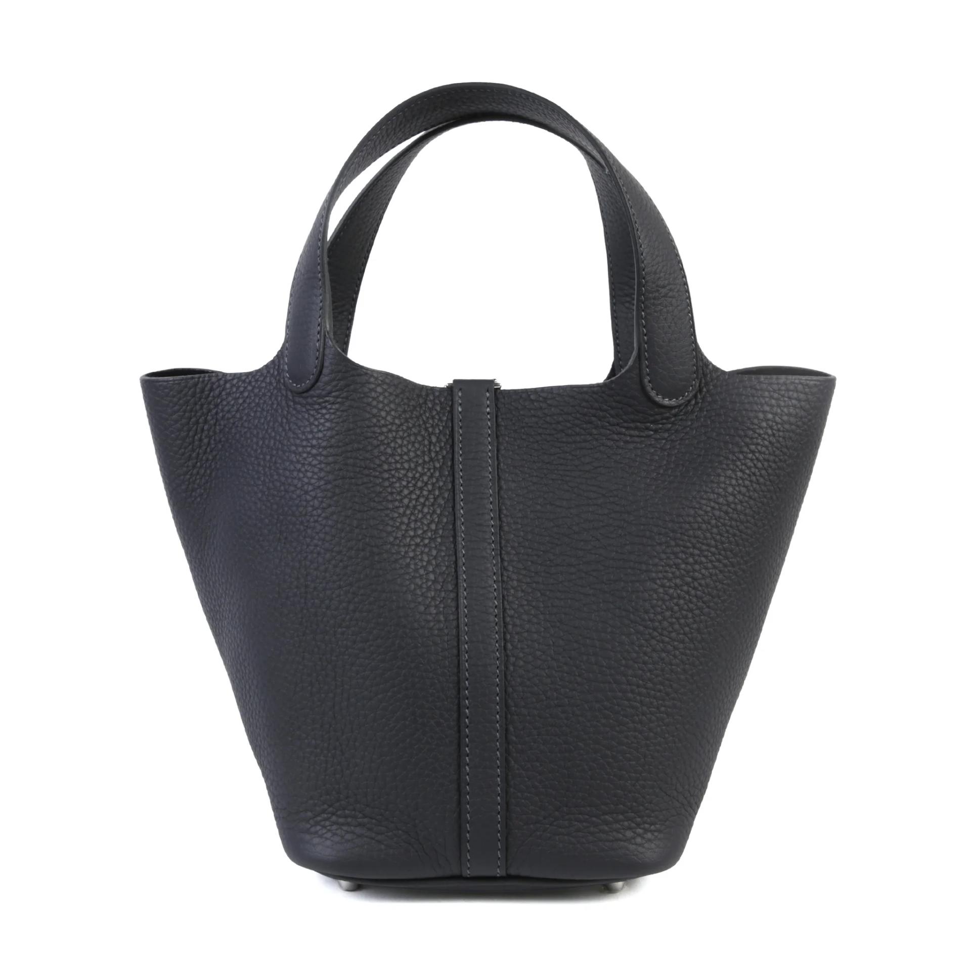 Brand New ( Rank N ) HERMÈS Picotin Lock PM Caban (3Y) Clemence Palladium hardware K (2025) - 2